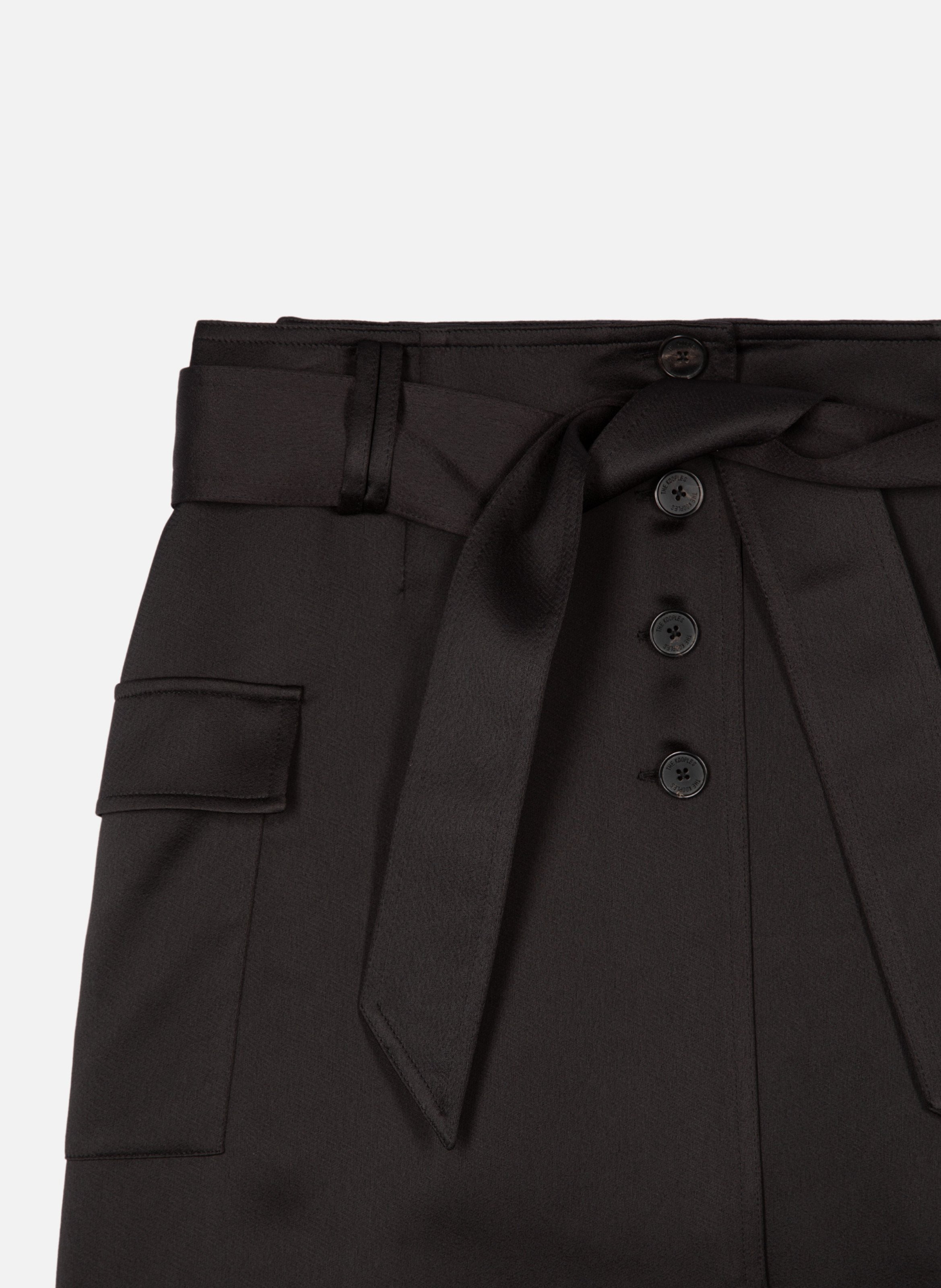 Jupe courte en satin THE KOOPLES Noir