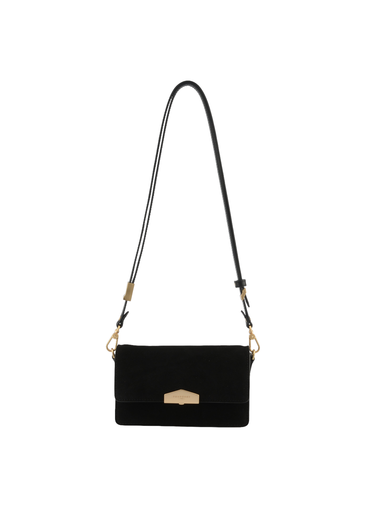 Anjou Daim | Sac à main nano en cuir de vachette POURCHET Noir