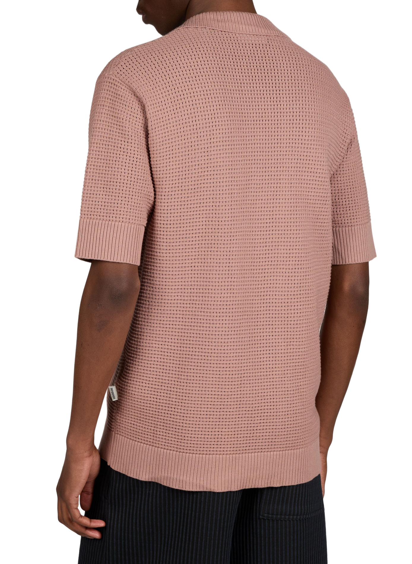 Chemise droite en maille ajourée de coton MINIMUM Rose