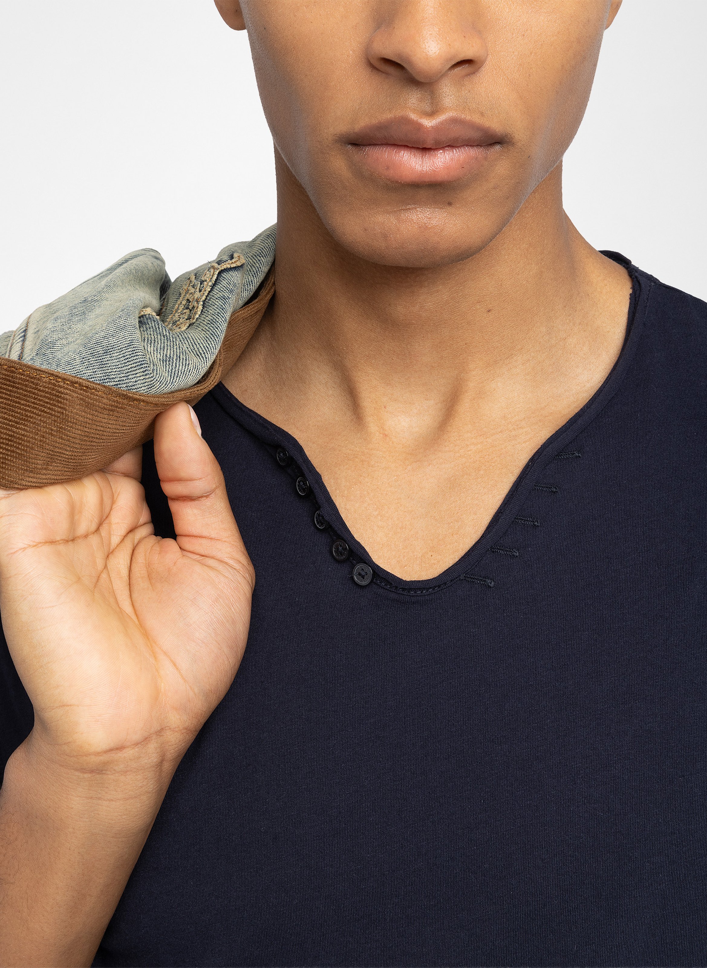 Tee-shirt droit en coton monastir ZADIG&VOLTAIRE Bleu