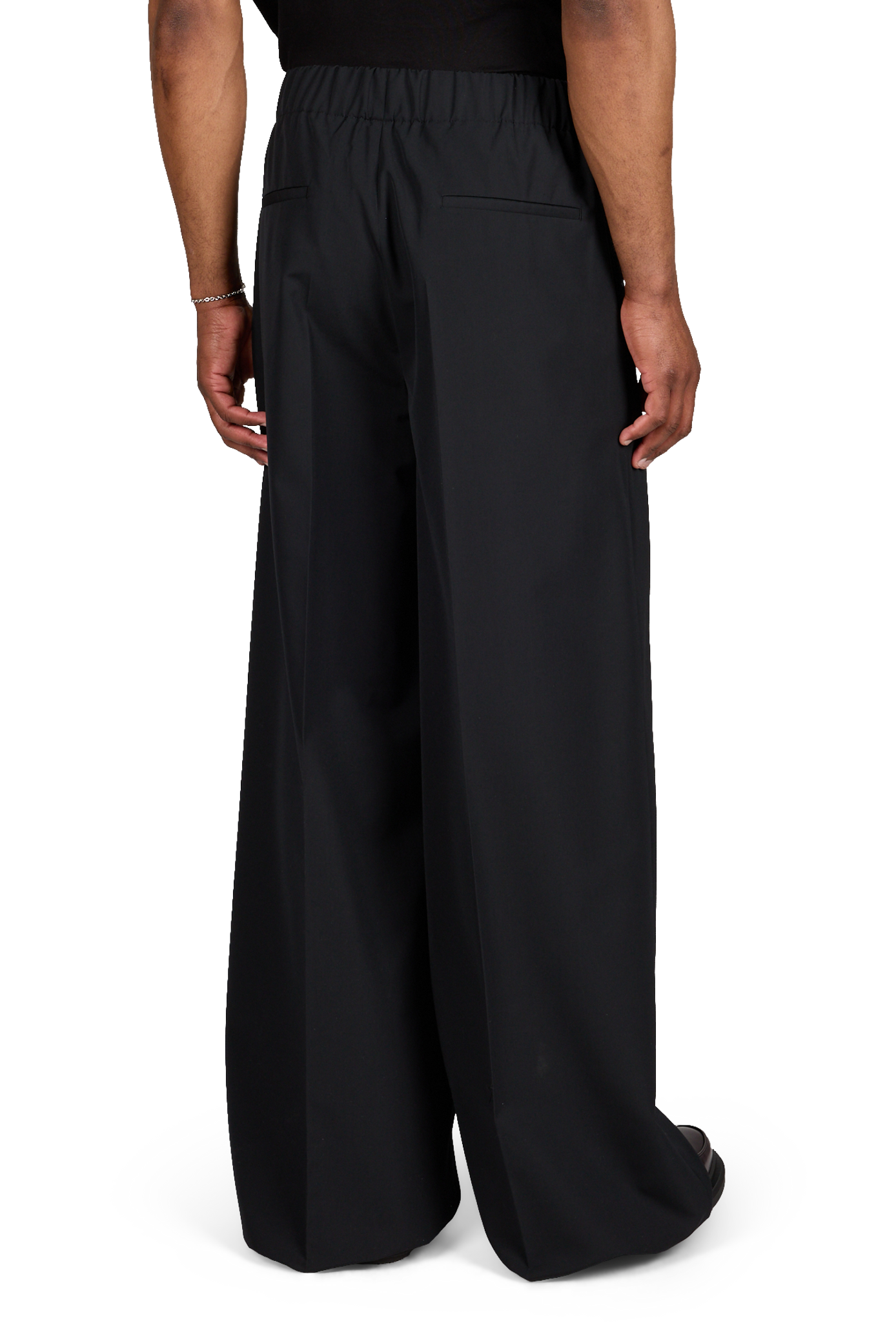 Wide-leg wool blend trousers  SEAN SUEN Black