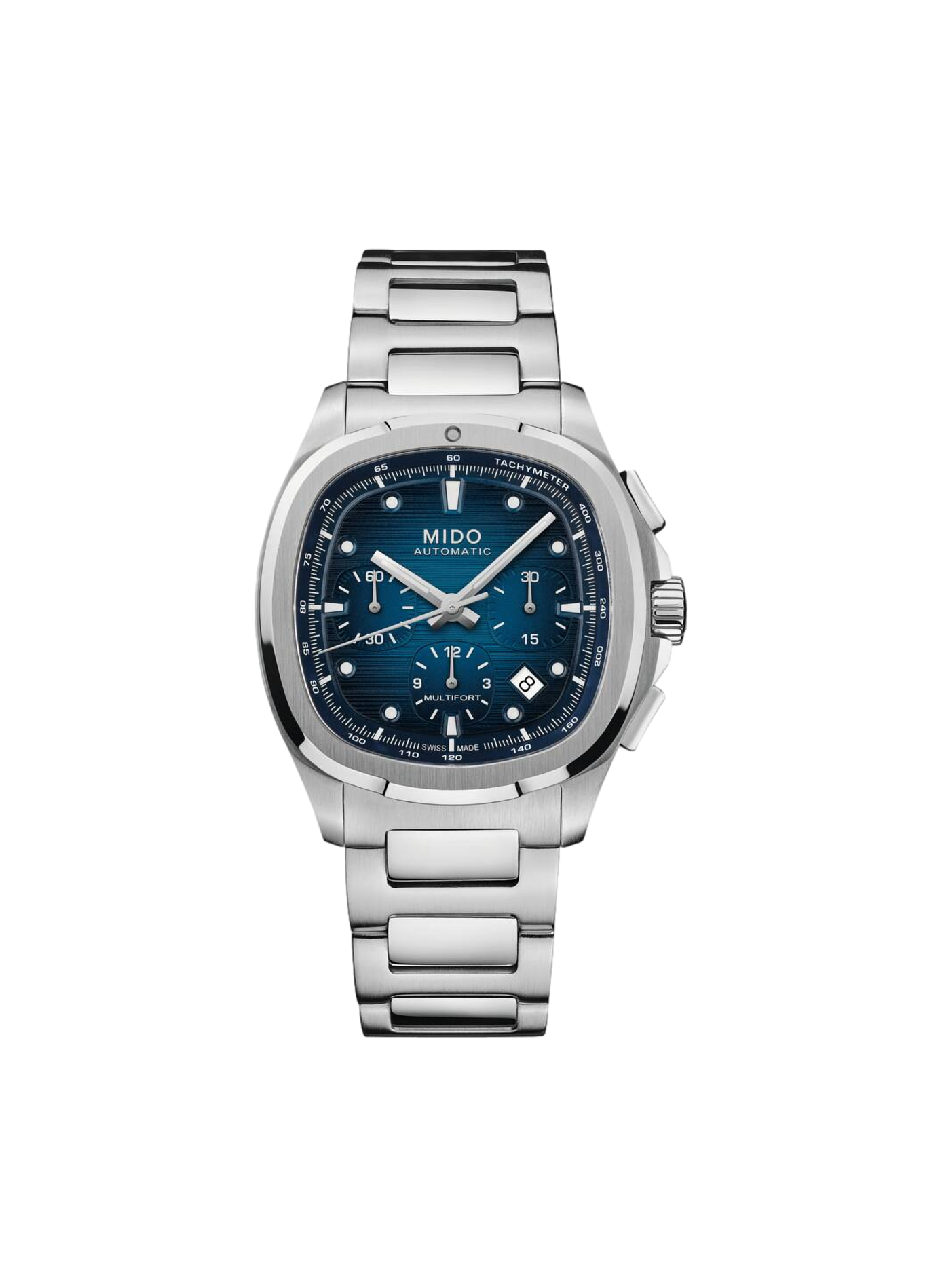 Montre Multifort TV Chronographe en acier inoxydable MIDO Bleu