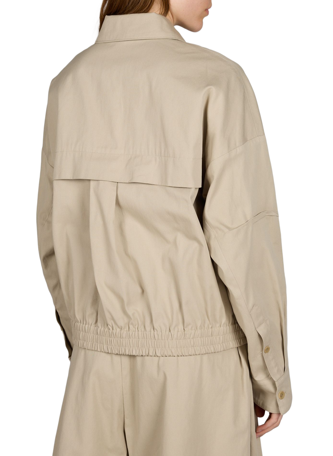 Veste unie col classique en coton TIBI Beige