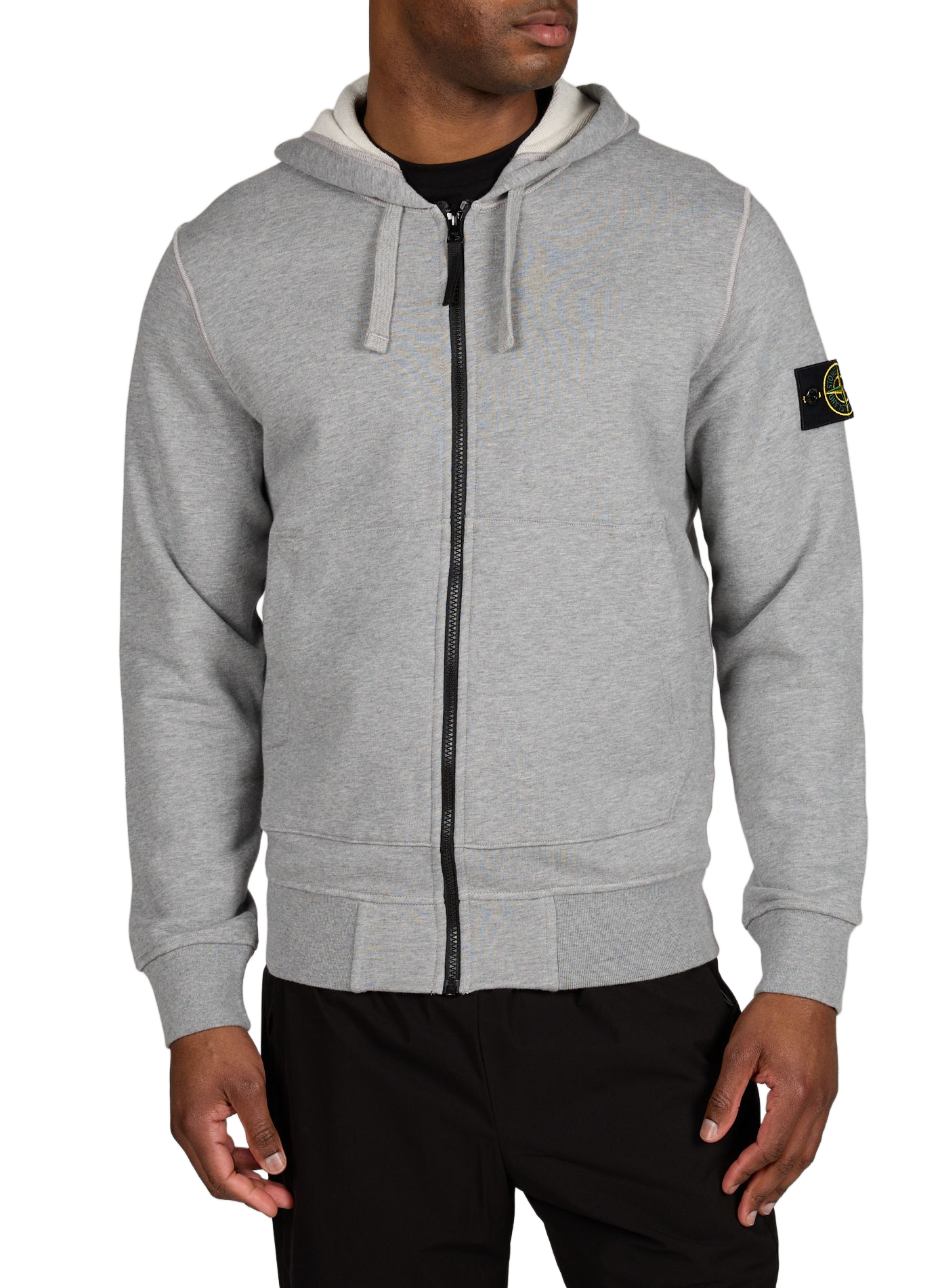 Hoodie mit Reißverschluss aus Baumwolle STONE ISLAND Grau