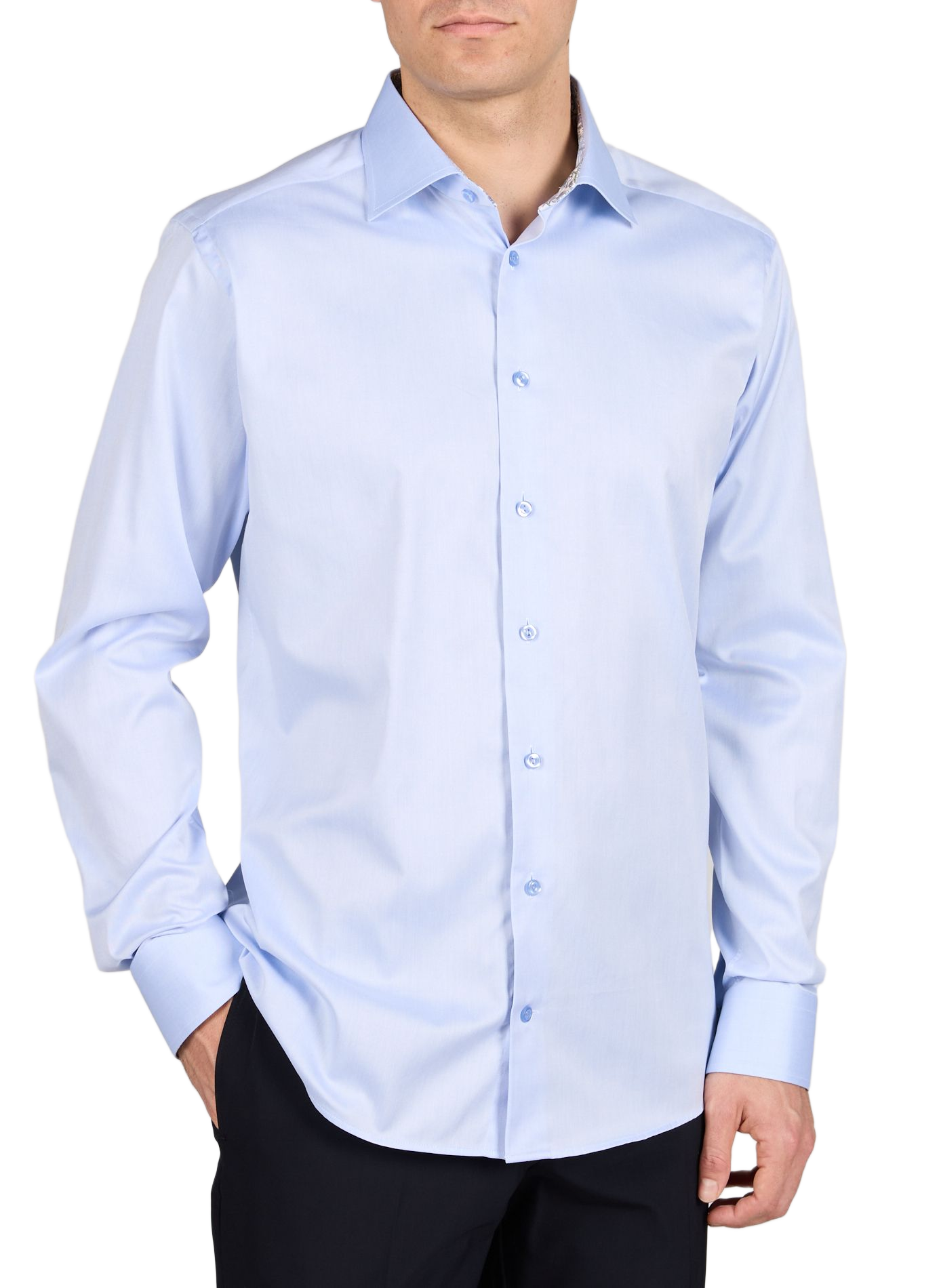 Chemise slim en coton ETON Bleu