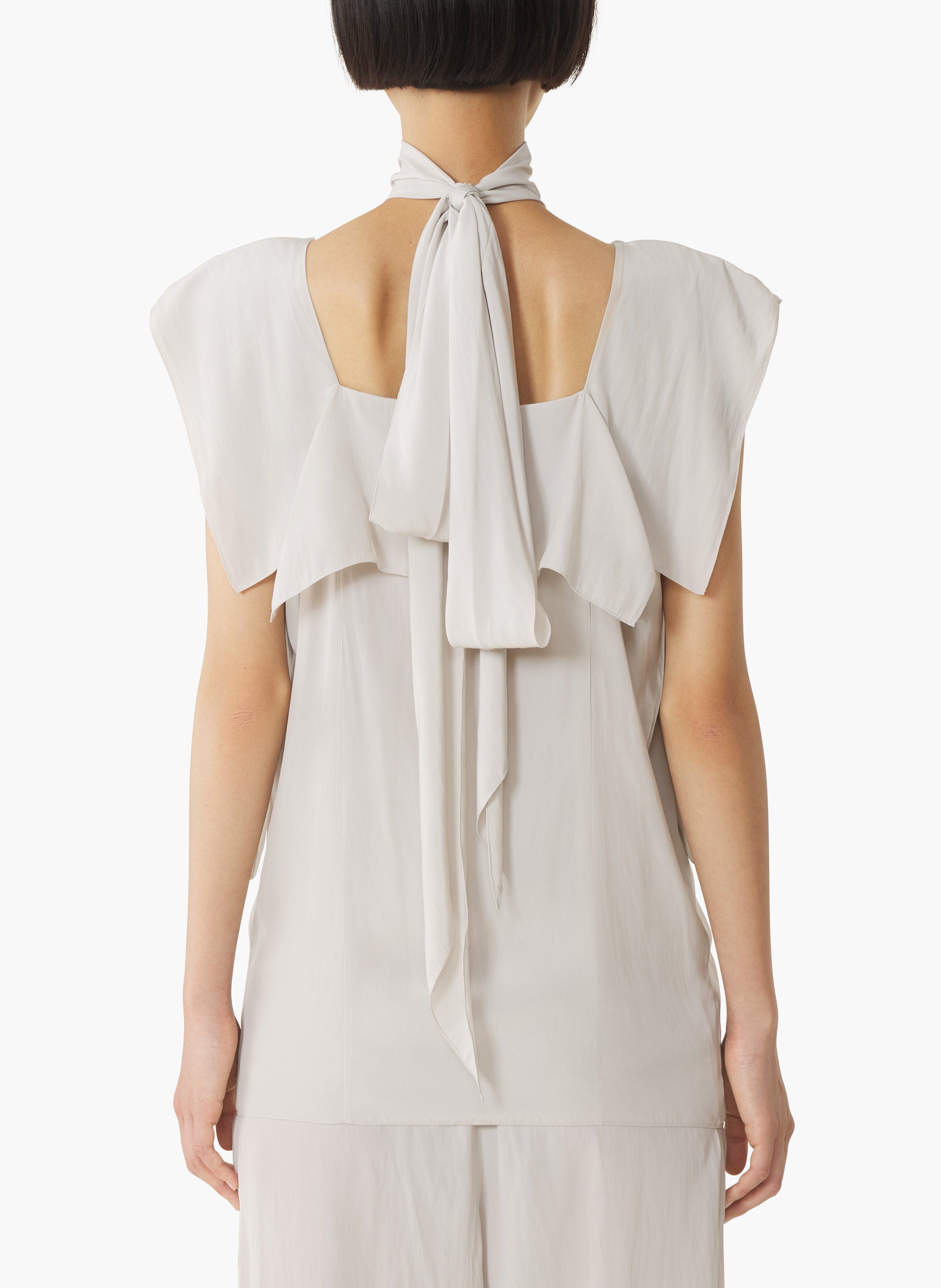 Haut à volants en charmeuse LANVIN Blanc