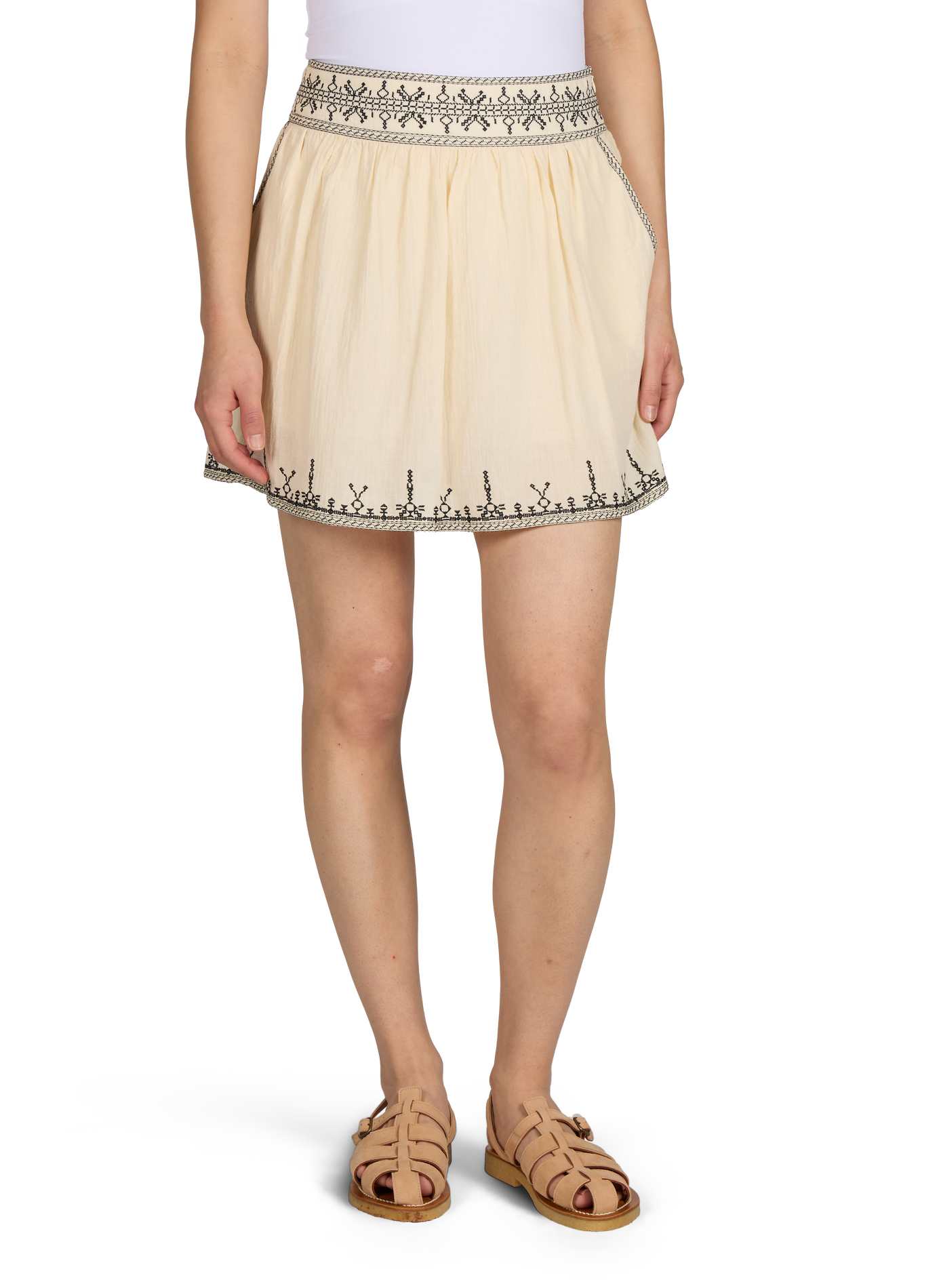 Korte rok van Auralys in katoen ARTLOVE Geel