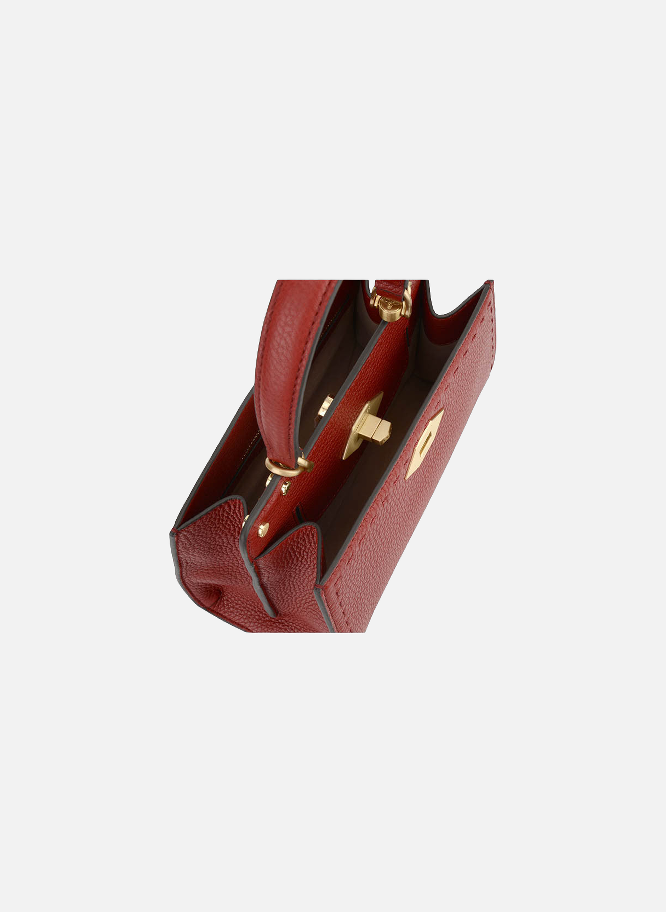 Trianon | sac à main pm en cuir de vachette POURCHET Rouge