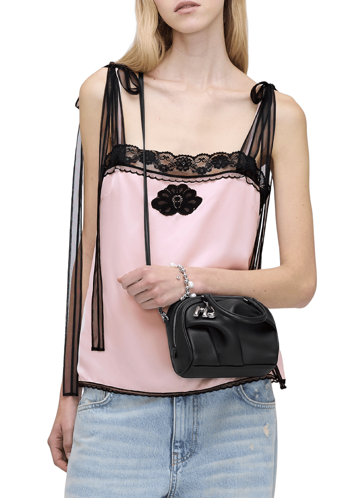 The Mini Wave Leather Crossbody Bag MARC JACOBS Black