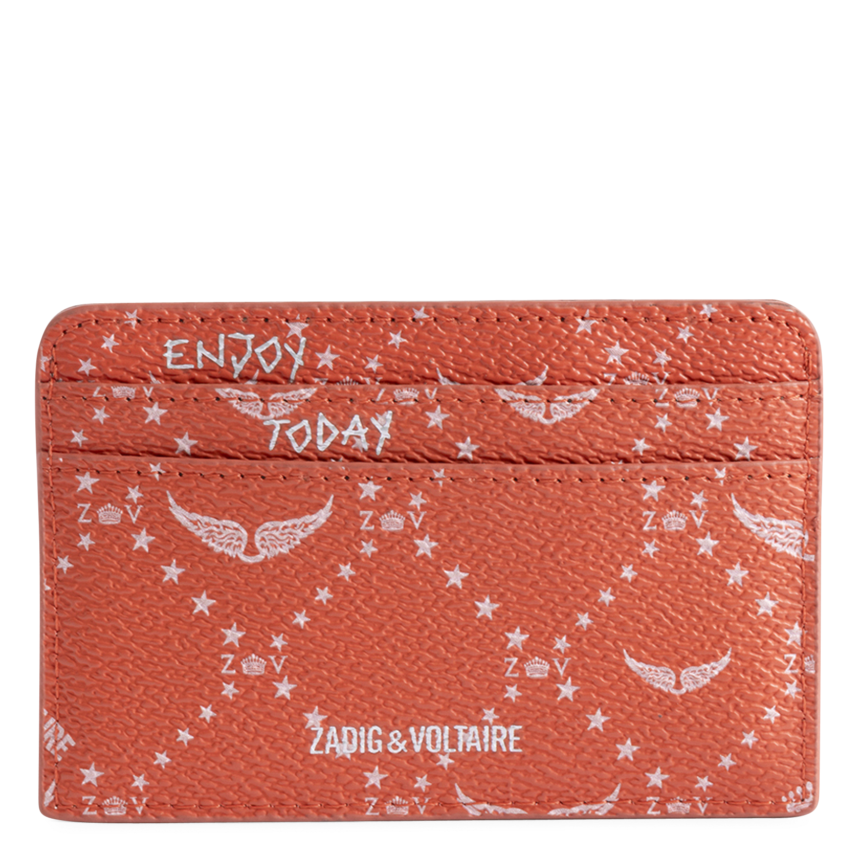 Mini quilted leather card holder ZADIG&VOLTAIRE Orange