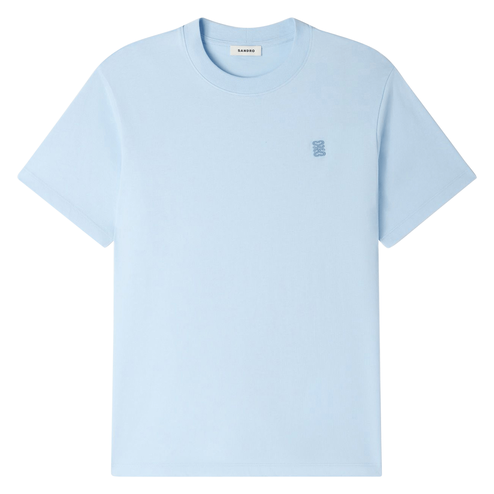Tee-shirt droit col rond en coton SANDRO Bleu