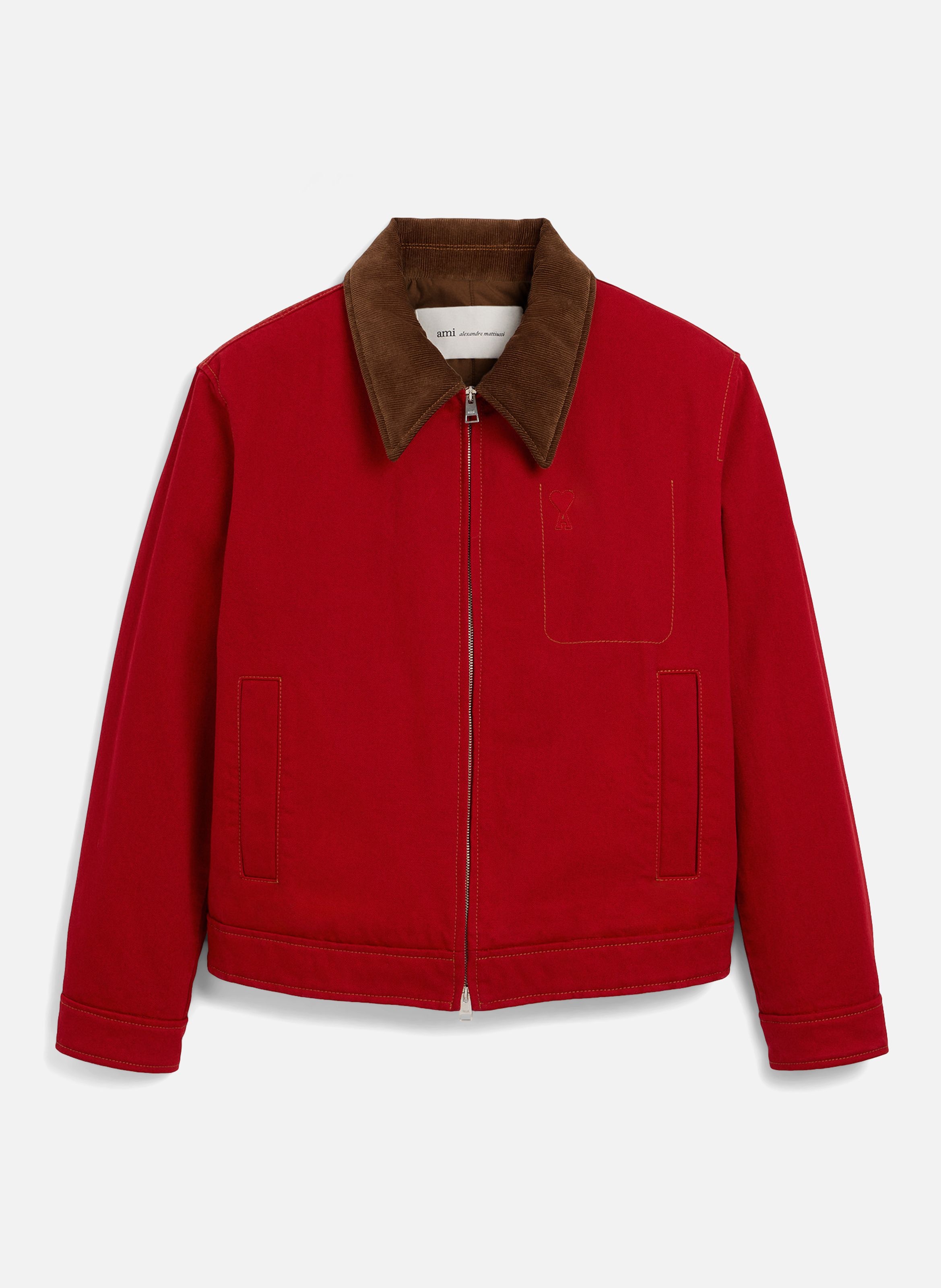 Blouson en coton ami de coeur AMI PARIS Rouge