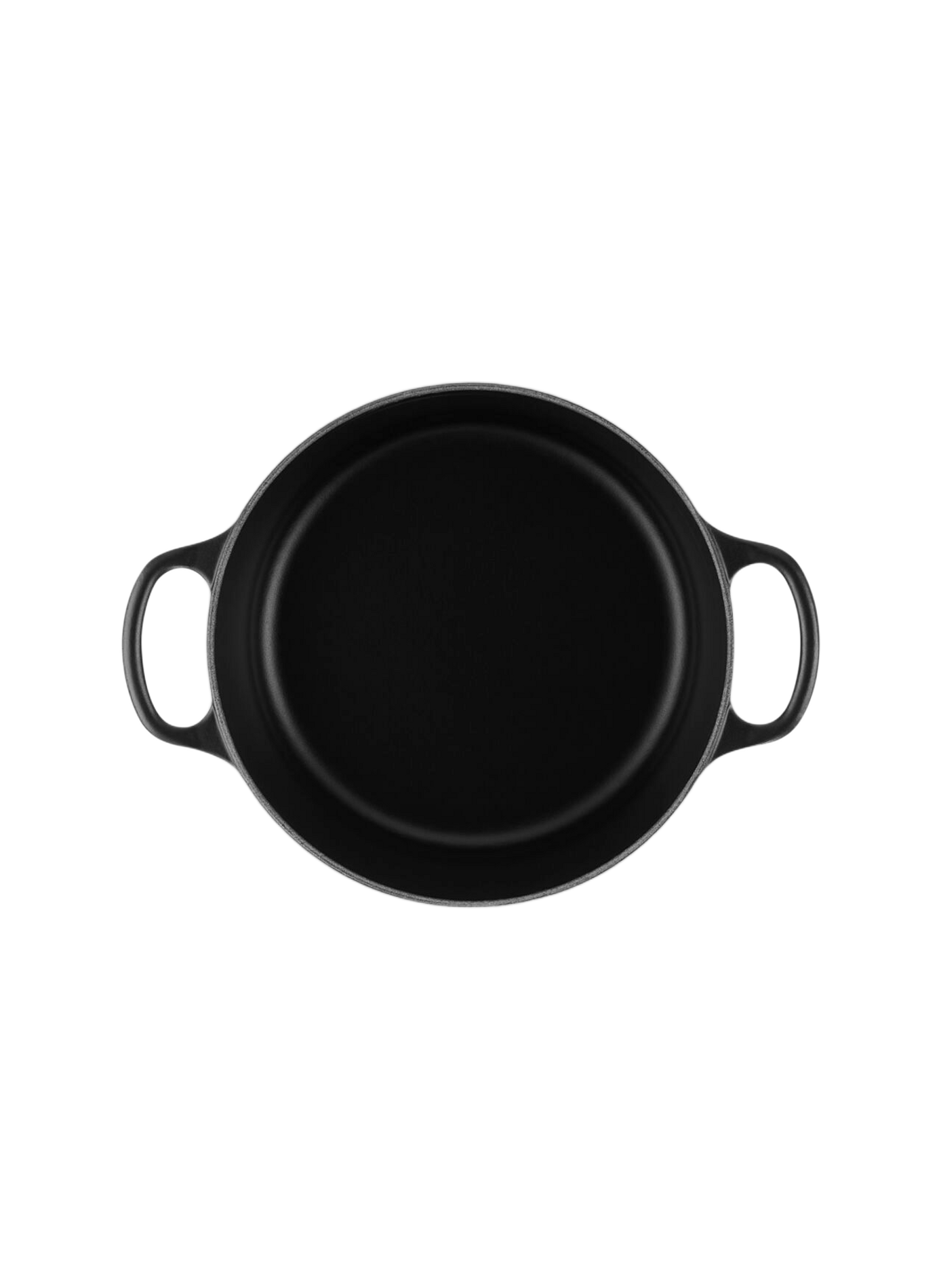 Runde emaillierte Gusseisen-Cocotte LE CREUSET Schwarz