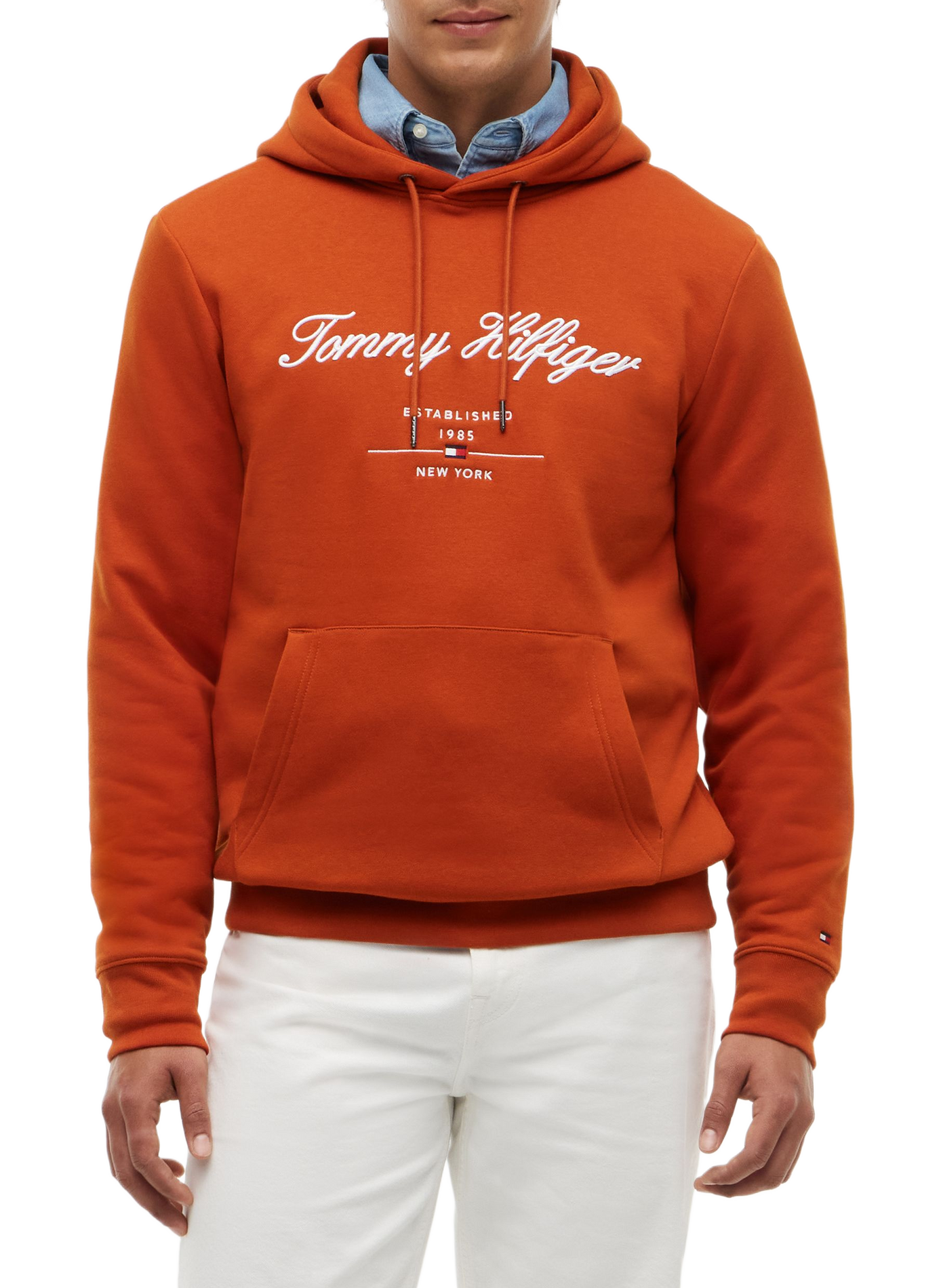 Sweat à capuche brodé TOMMY HILFIGER Marron