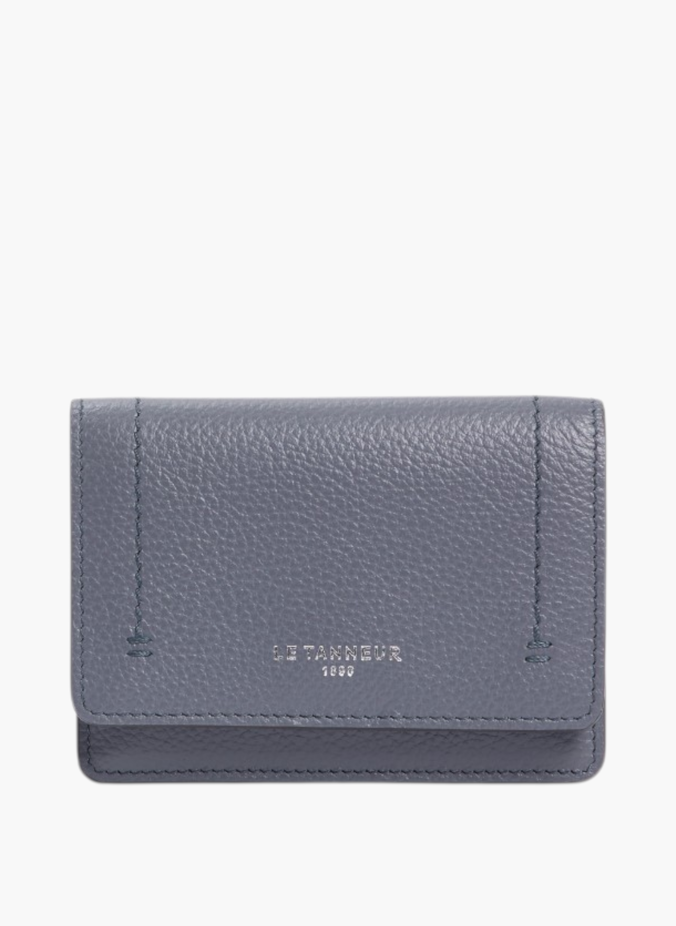Petit porte cartes à rabat louison en cuir grainé LE TANNEUR Bleu
