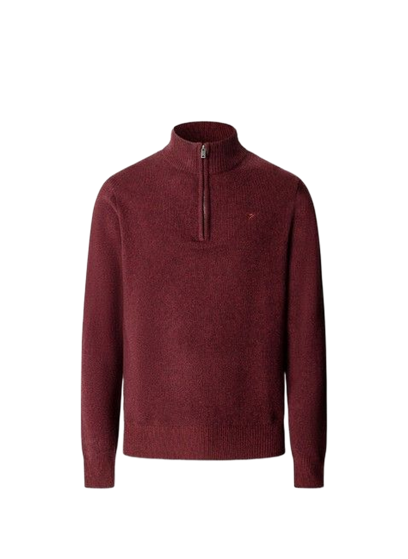 Maglione dritto in lana con collo alto zip¿¿ato HACKETT Rosso