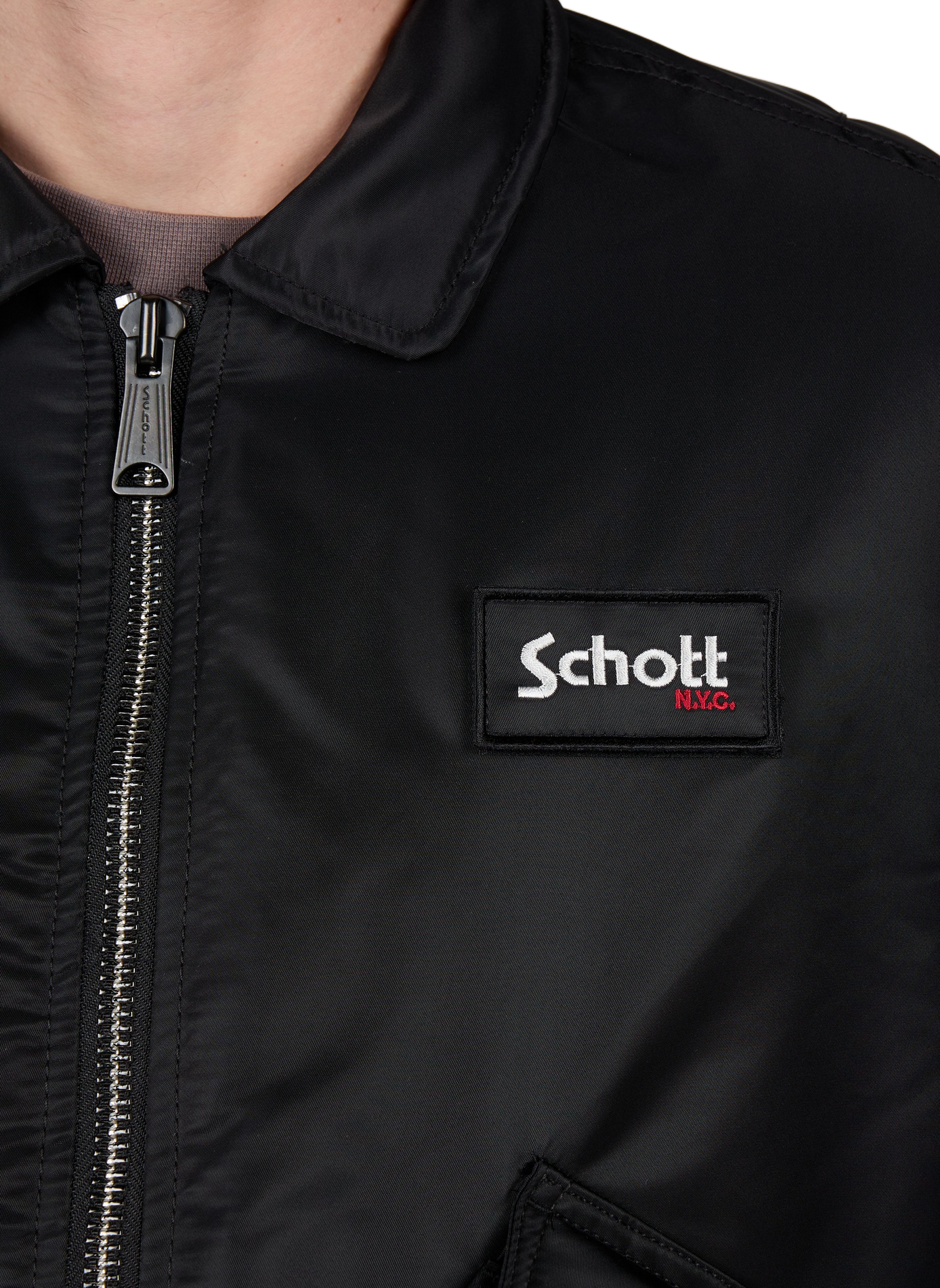 Weites Bomberjacke mit Logo SCHOTT Schwarz