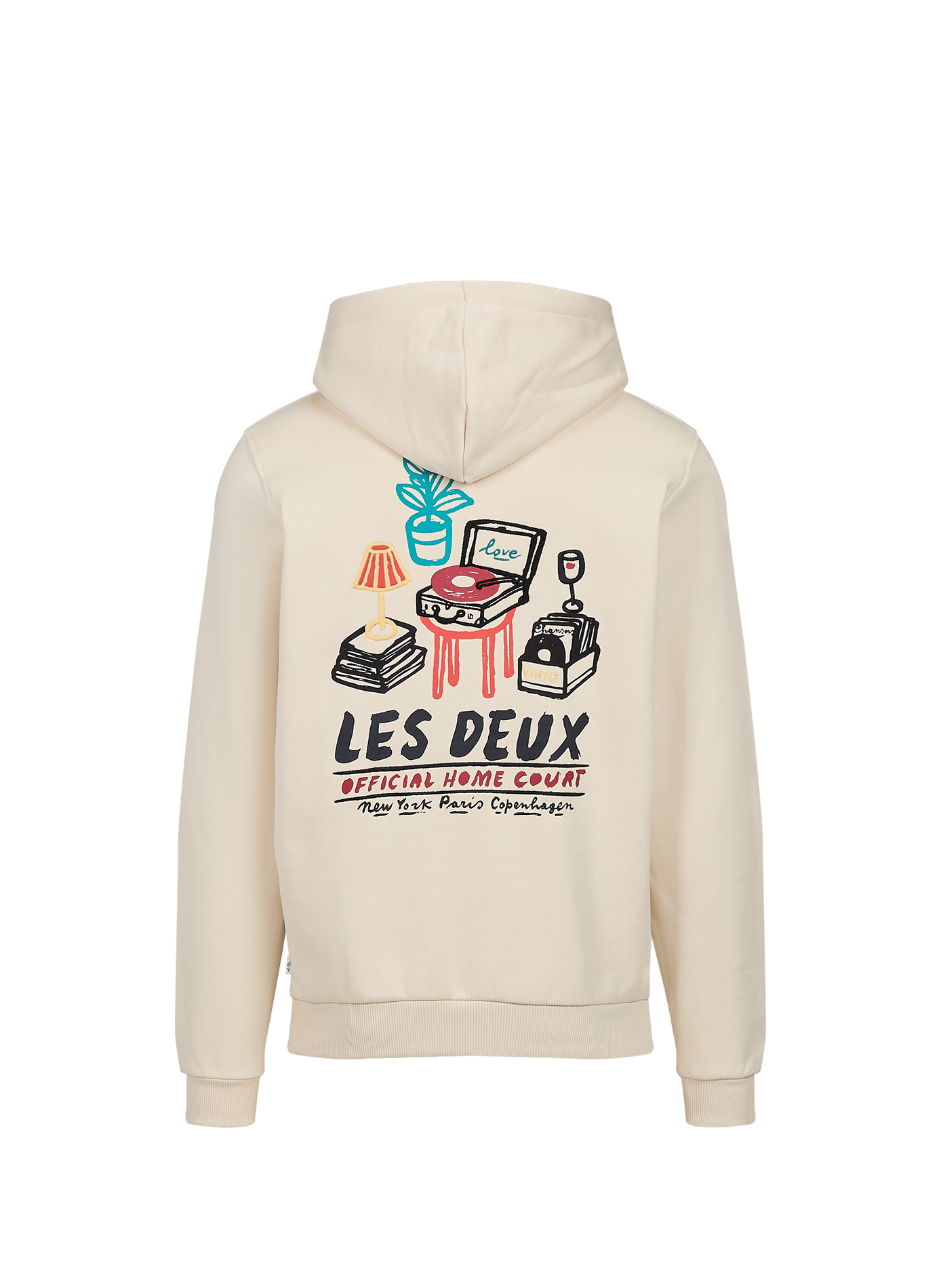 Sweat à capuche droit en coton LES DEUX Beige