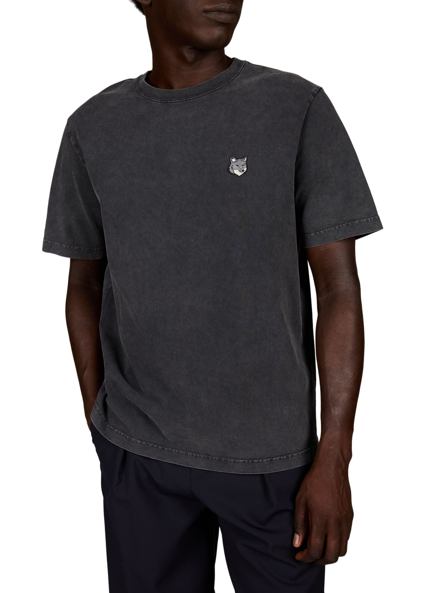 T-shirt droit en coton MAISON KITSUNÉ Noir