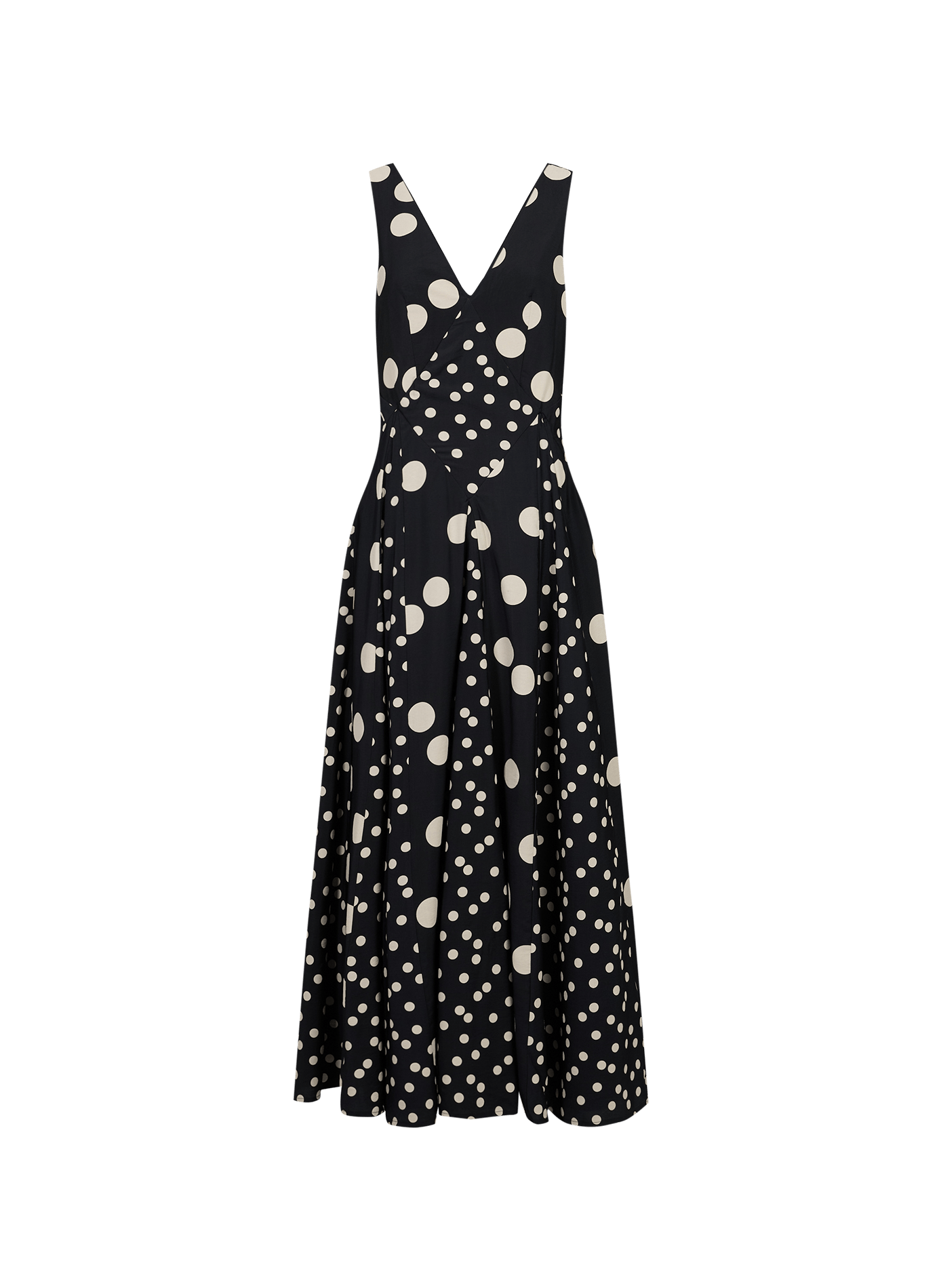 Long dress with V-neck print TOPSHOP Black