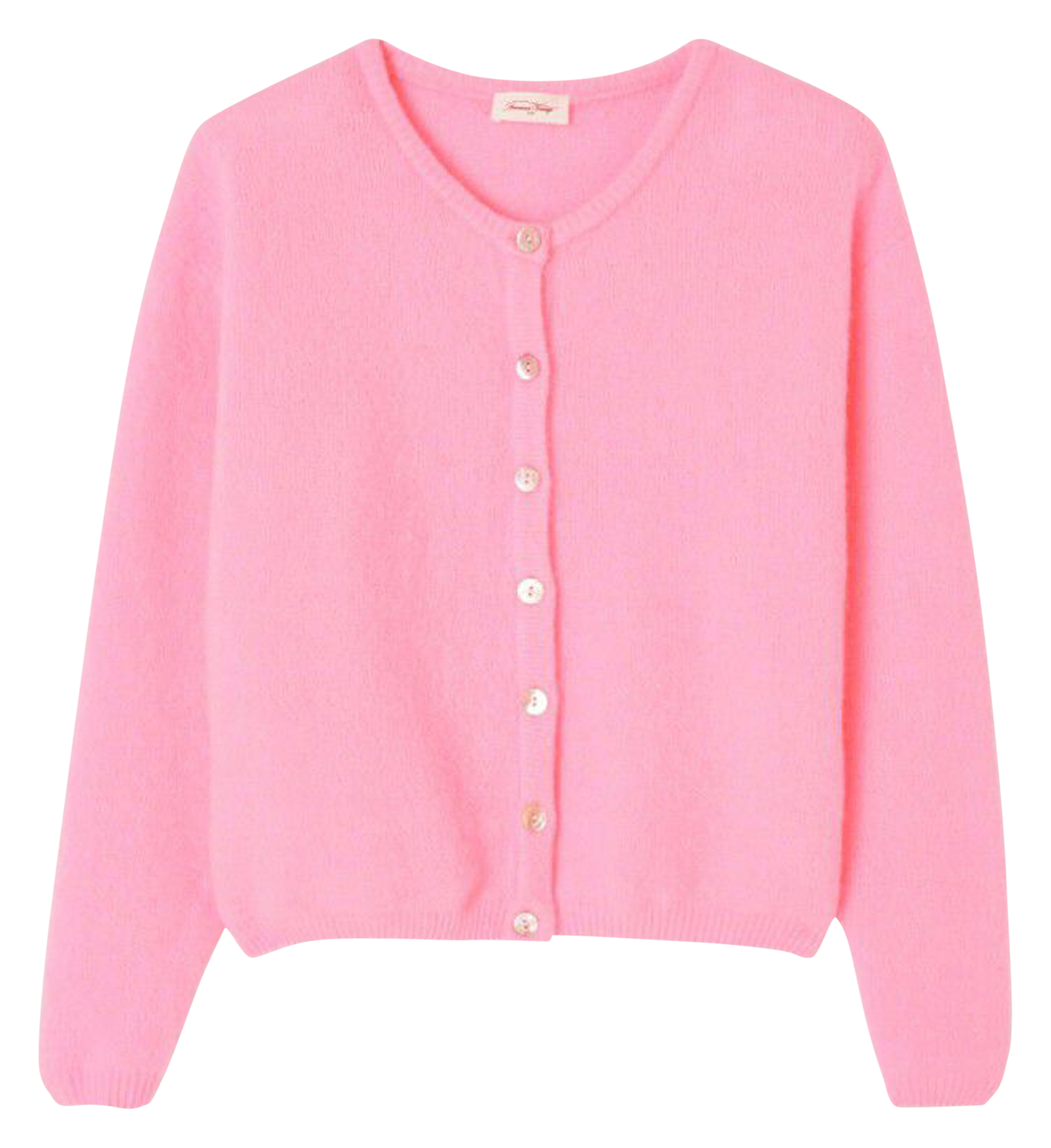 Gilet ample col rond en laine mélangée vitow  Rose chine