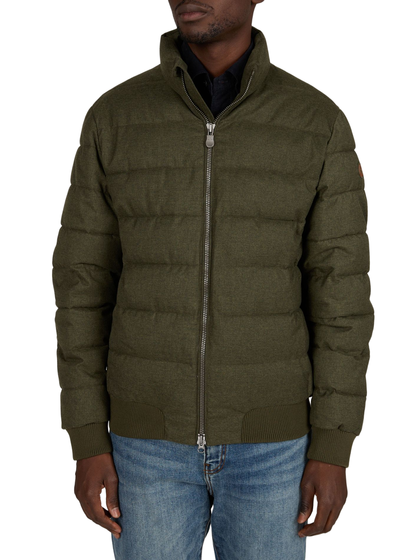 Padded puffer jacket with high collar SAVE THE DUCK Khaki