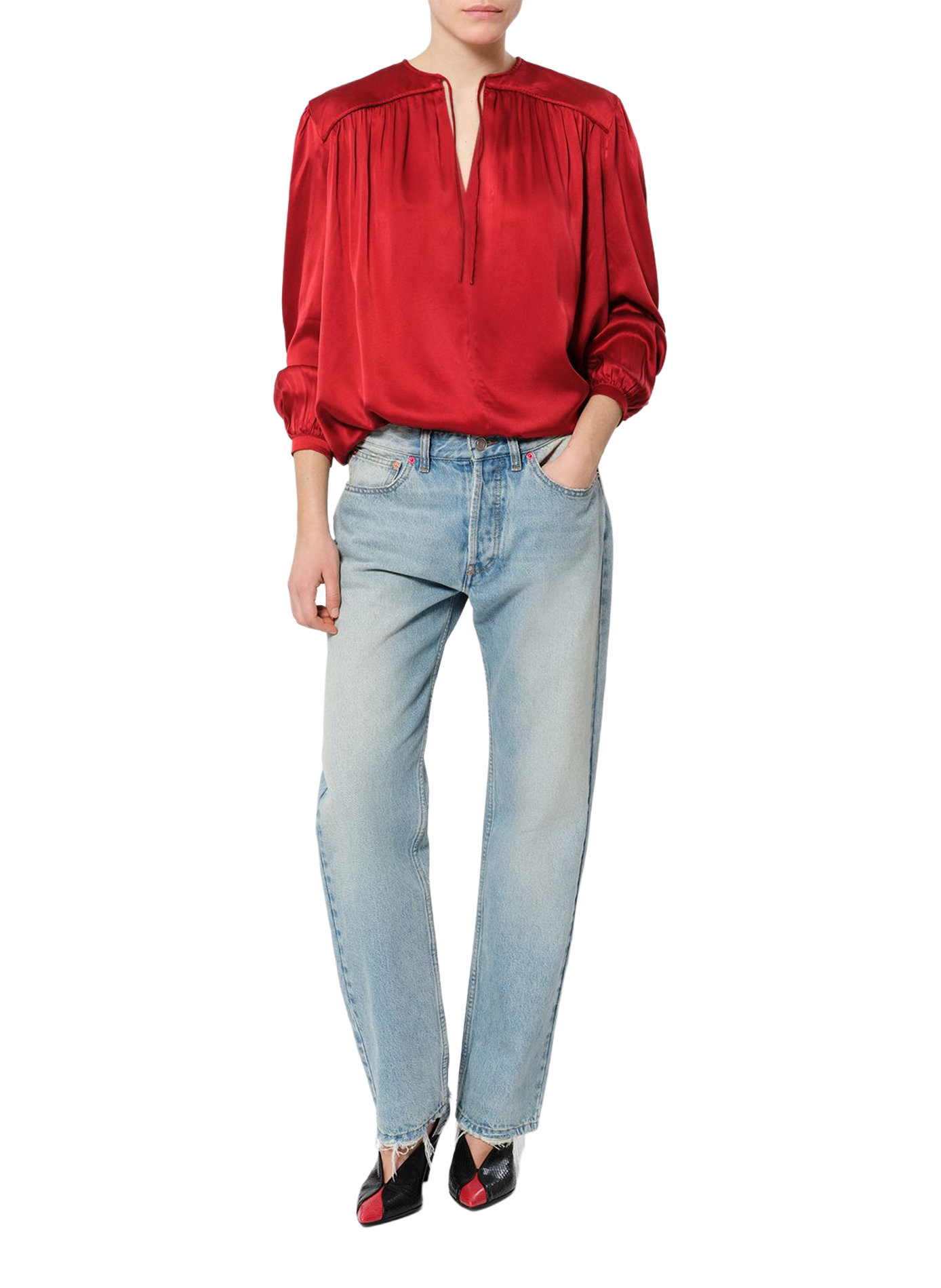 LARAYA Bluse aus fließendem Seidensatin ISABEL MARANT Rot