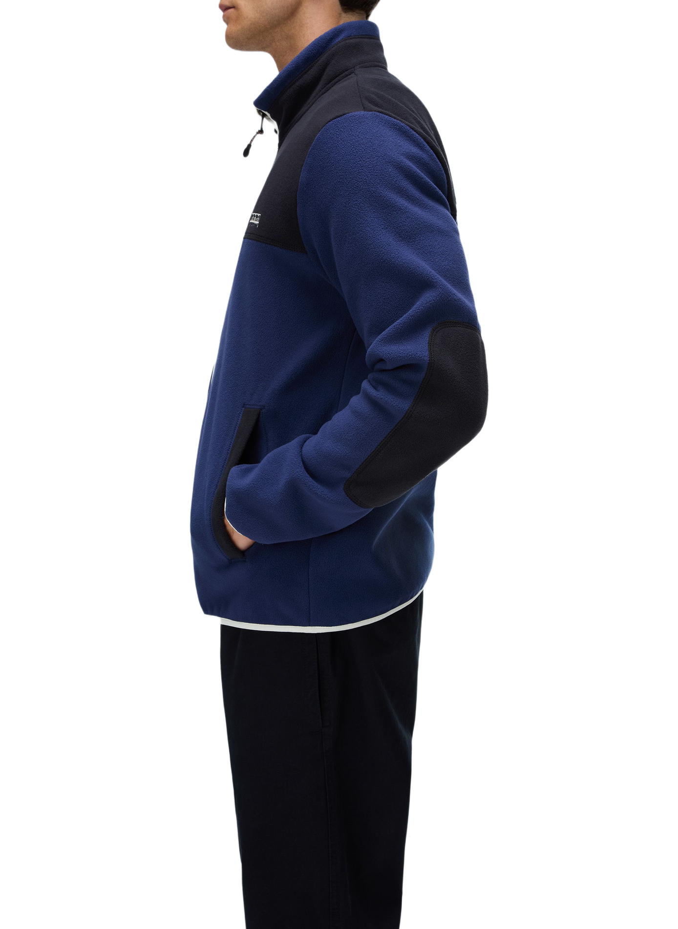 Straight fleece sweater with high collar in blended cotton NAPAPIJRI Blue
