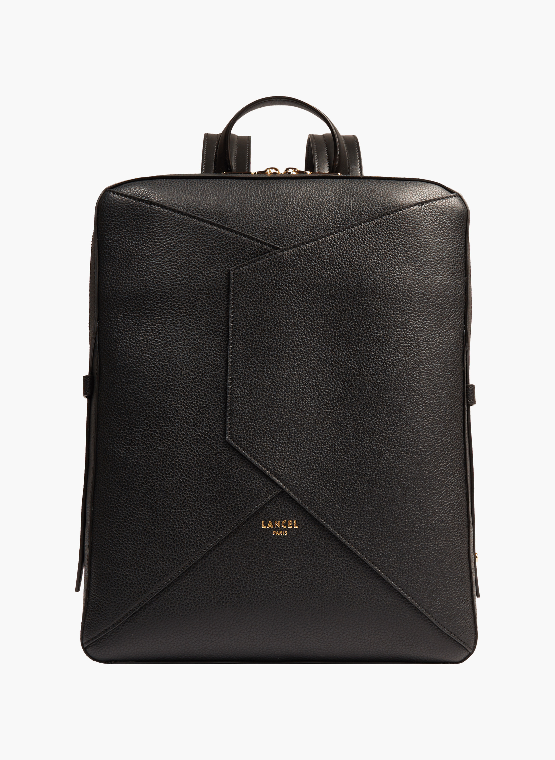 Sac à dos zippé 14' enveloppe de lancel en cuir LANCEL Noir