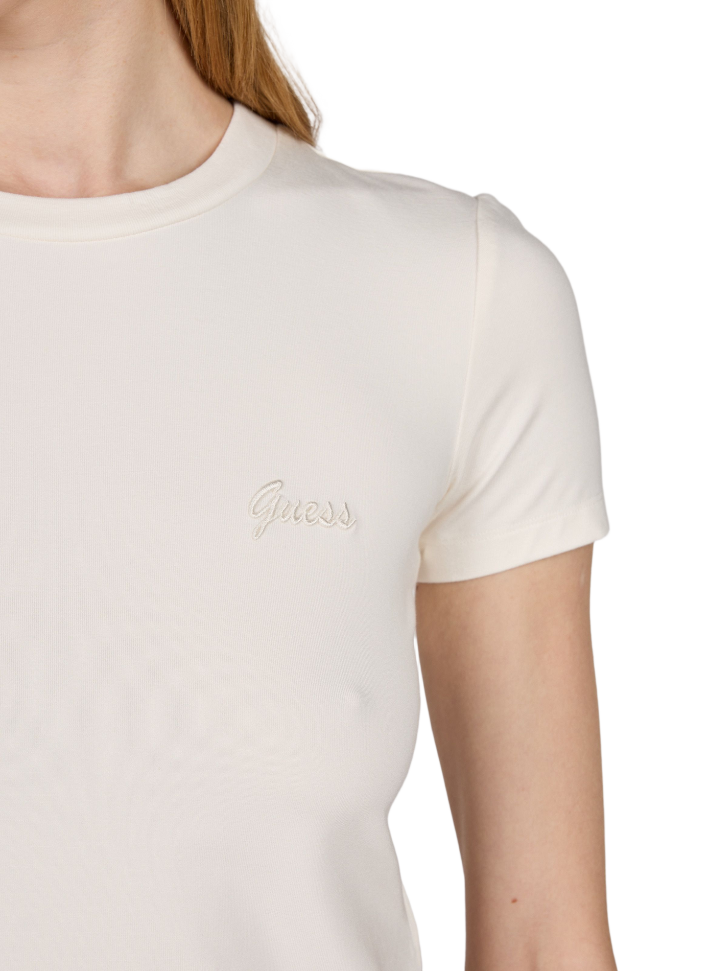 CHARA plain crew-neck T-shirt GUESS White