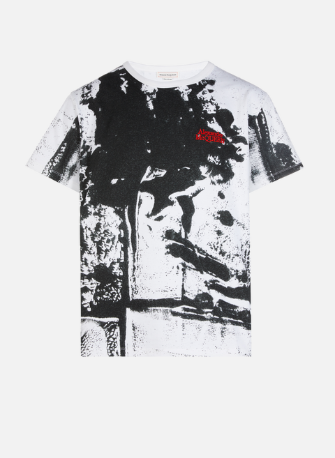 T-shirt imprimé en coton WhiteALEXANDER MCQUEEN 