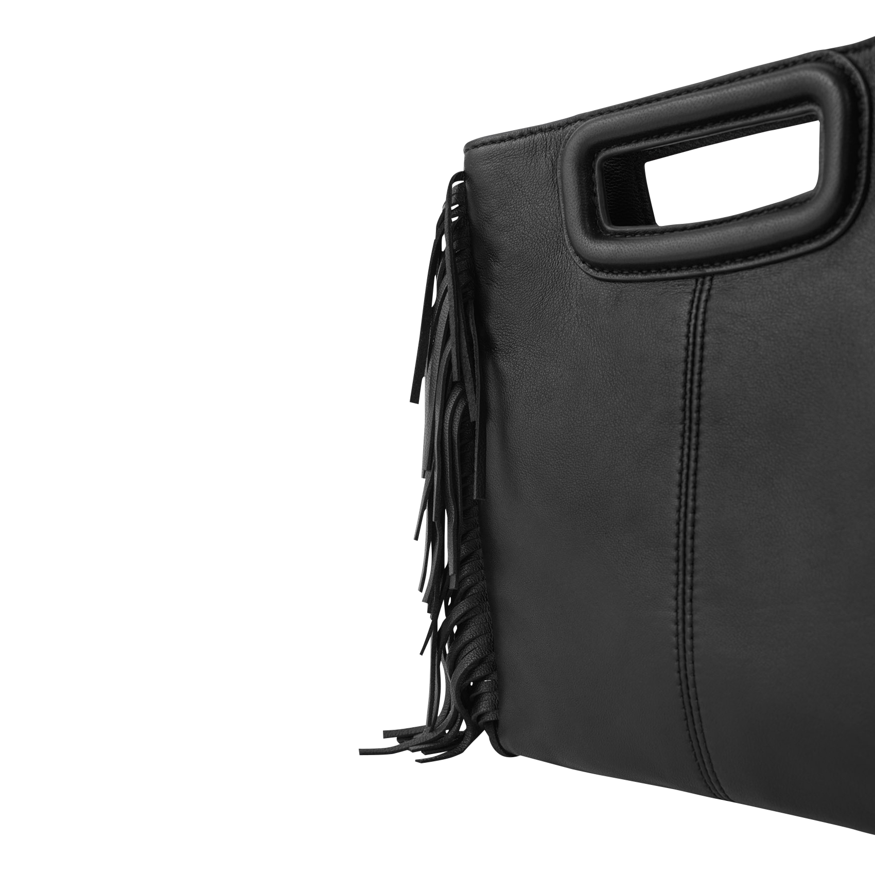 Sac bandoulière en cuir lisse m MAJE Noir