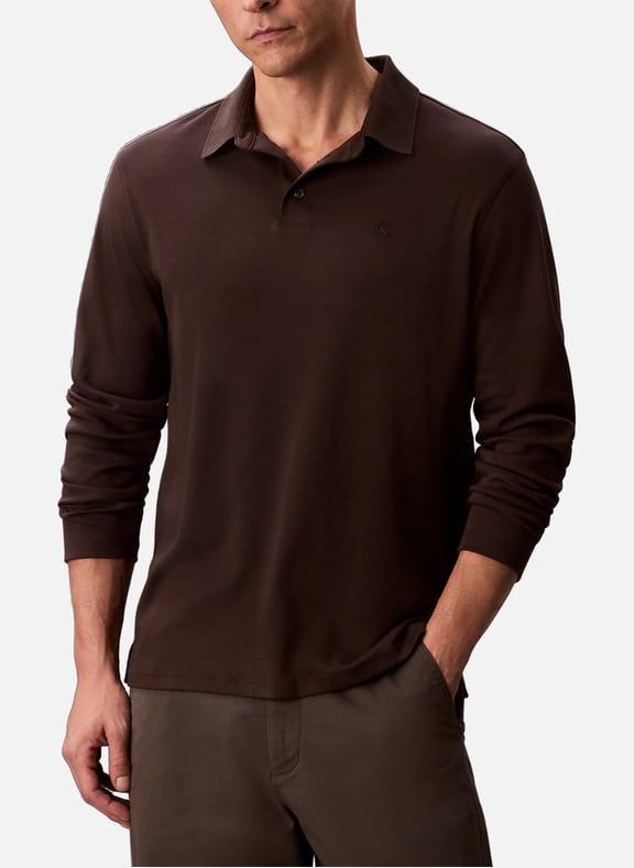 Long sleeve polo shirt Brown by CALVIN KLEIN CALVIN KLEIN Long sleeve polo shirt Brown