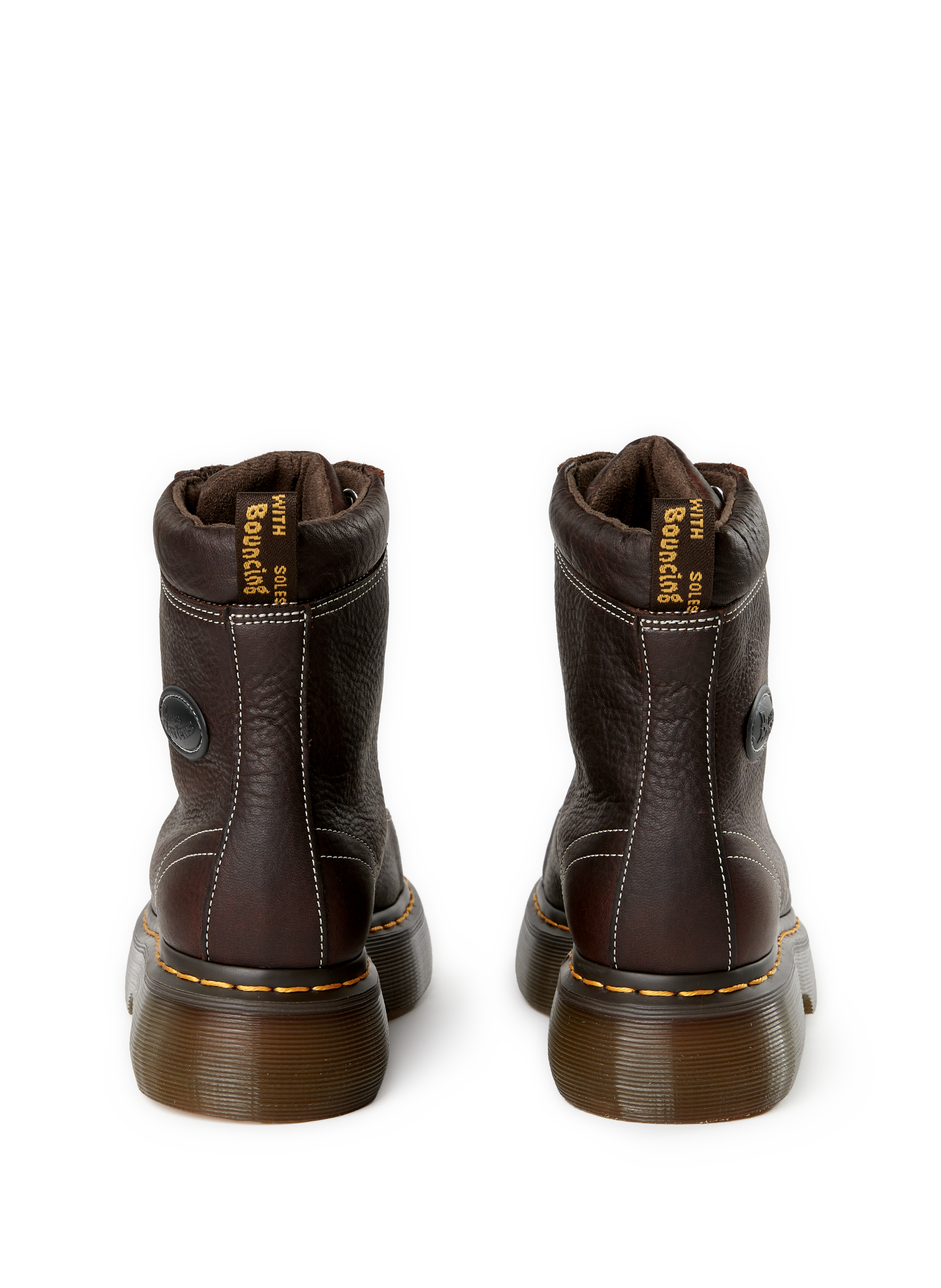 Bottines compensées en cuir DR. MARTENS Marron