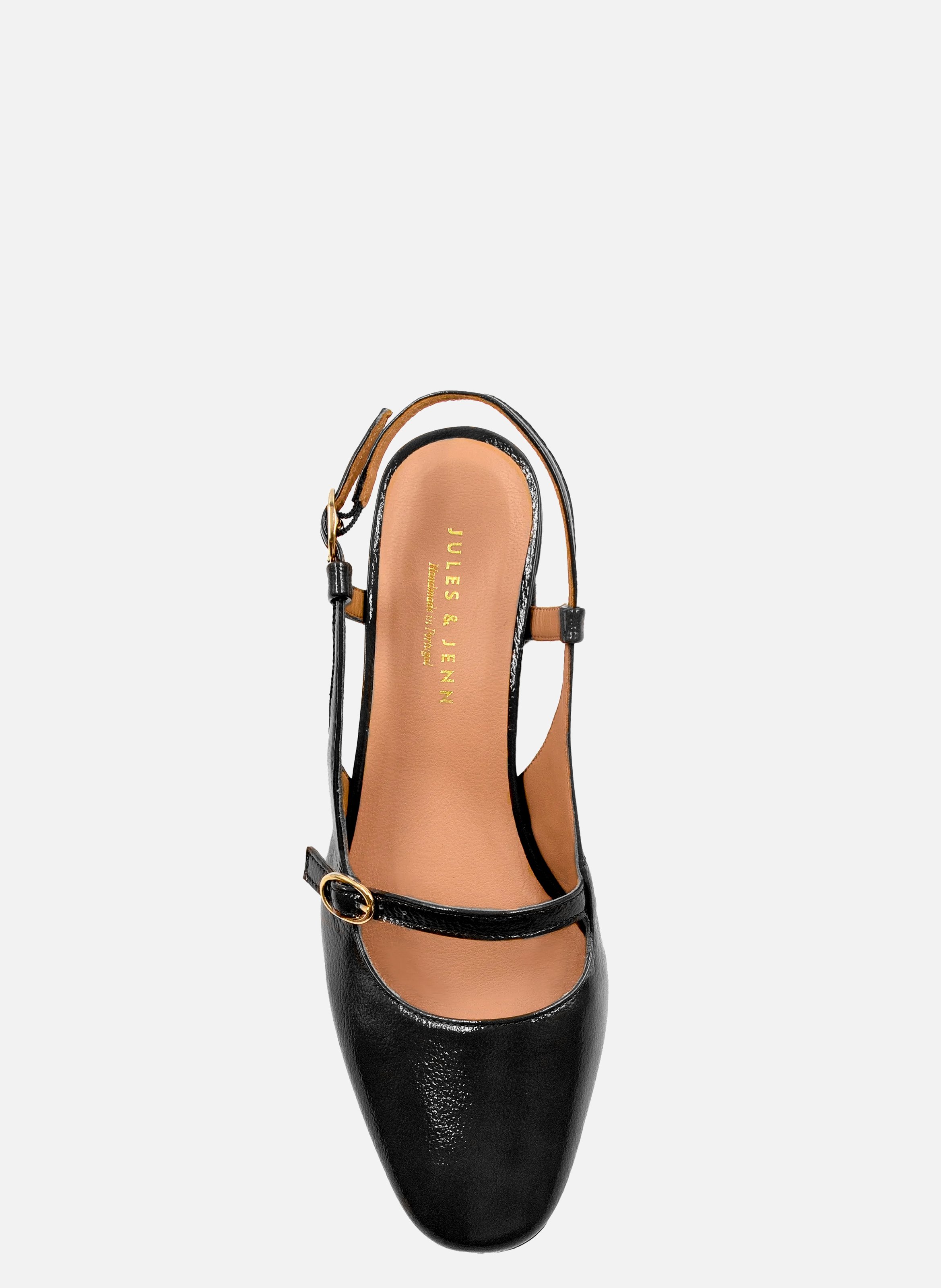 Escarpins slingback cuir vernis JULES & JENN Noir