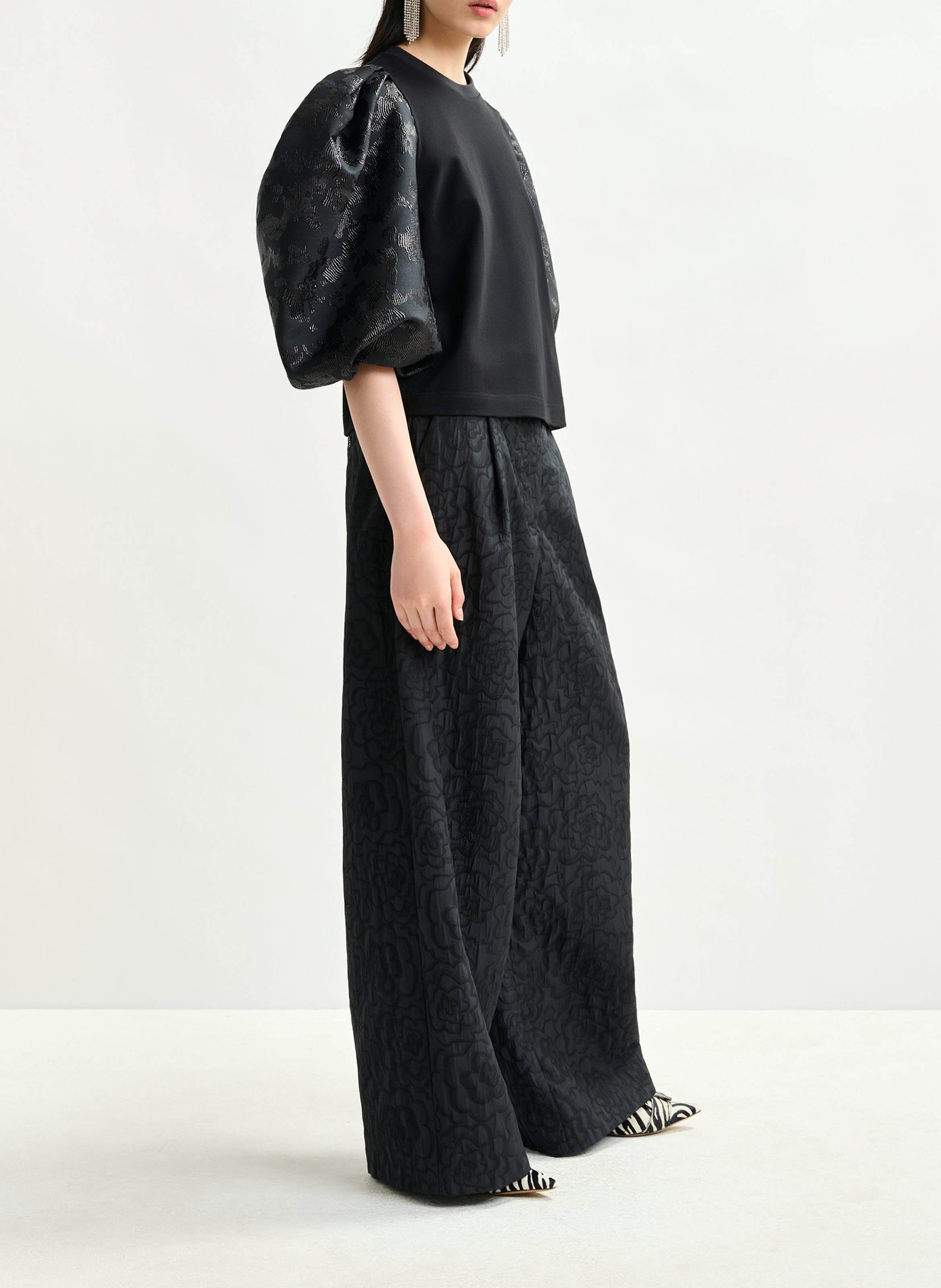 Top droit col rond en coton imortal ESSENTIEL ANTWERP Noir