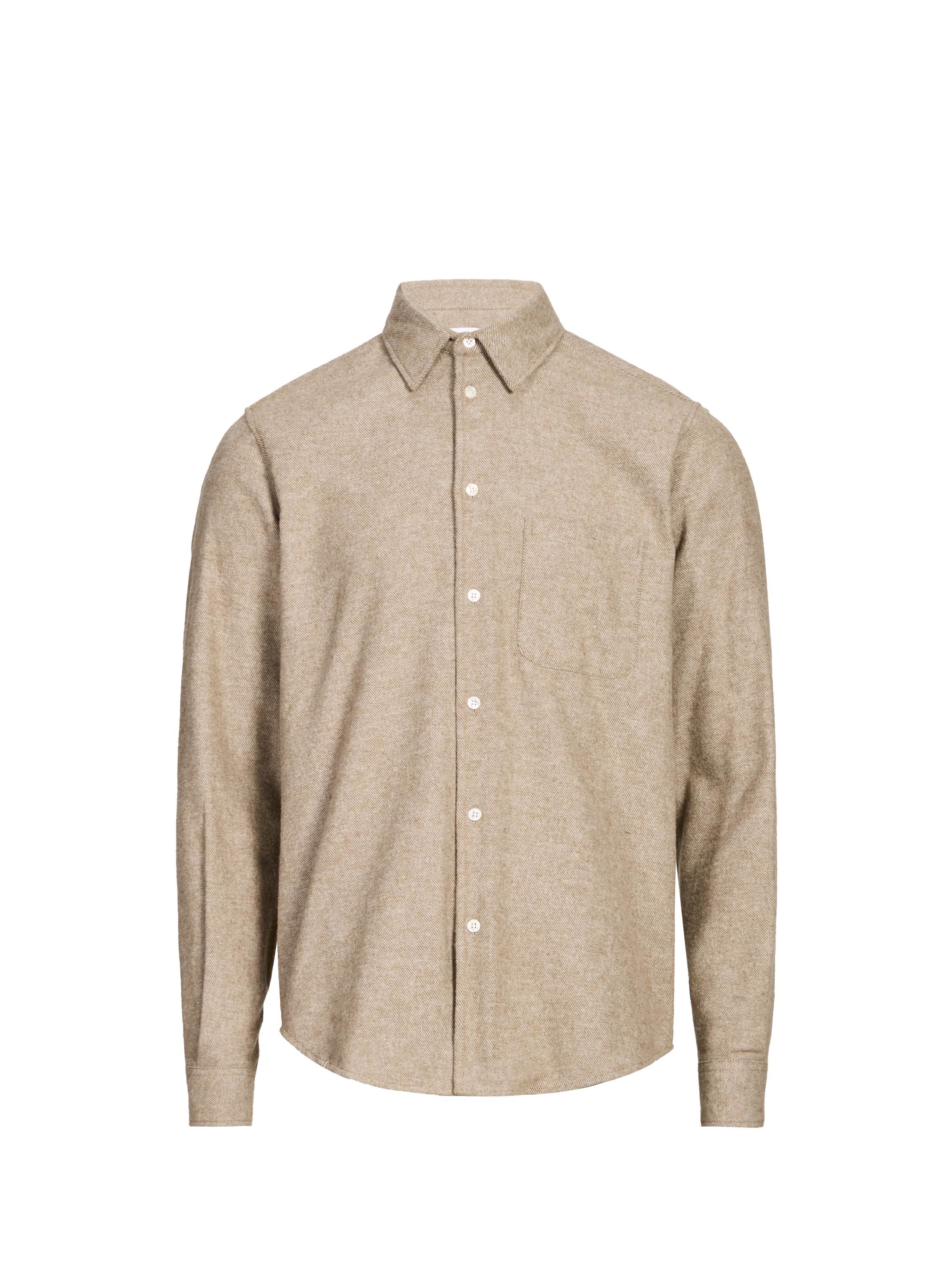 SAMSOE SAMSOE Chemise col classique manches contrastantes en coton Beige