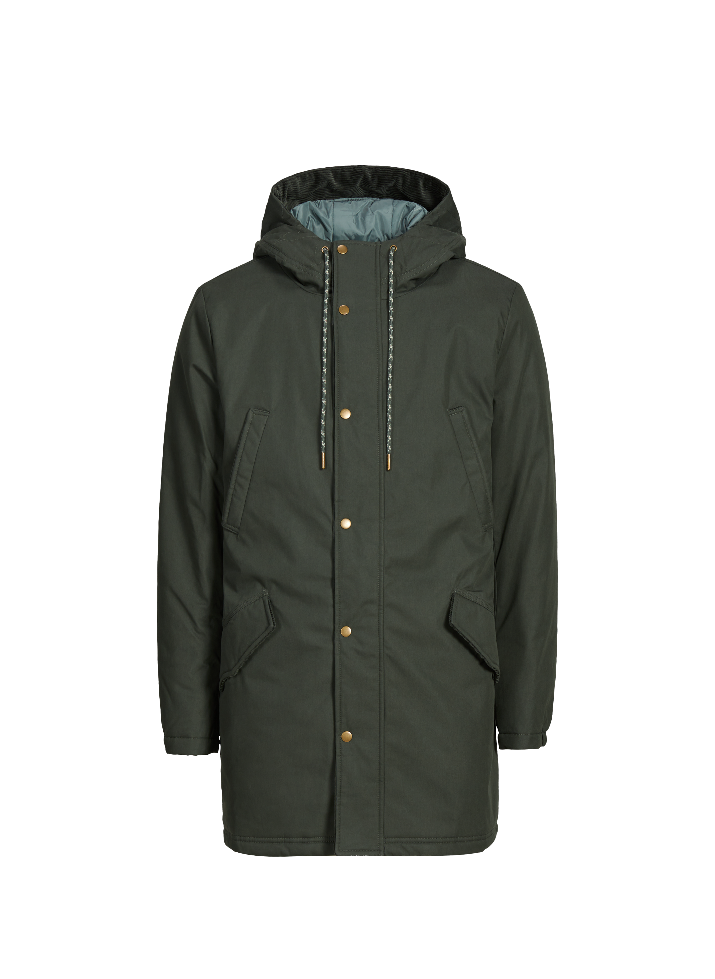 Hooded cotton-blend jacket  FAGUO Green