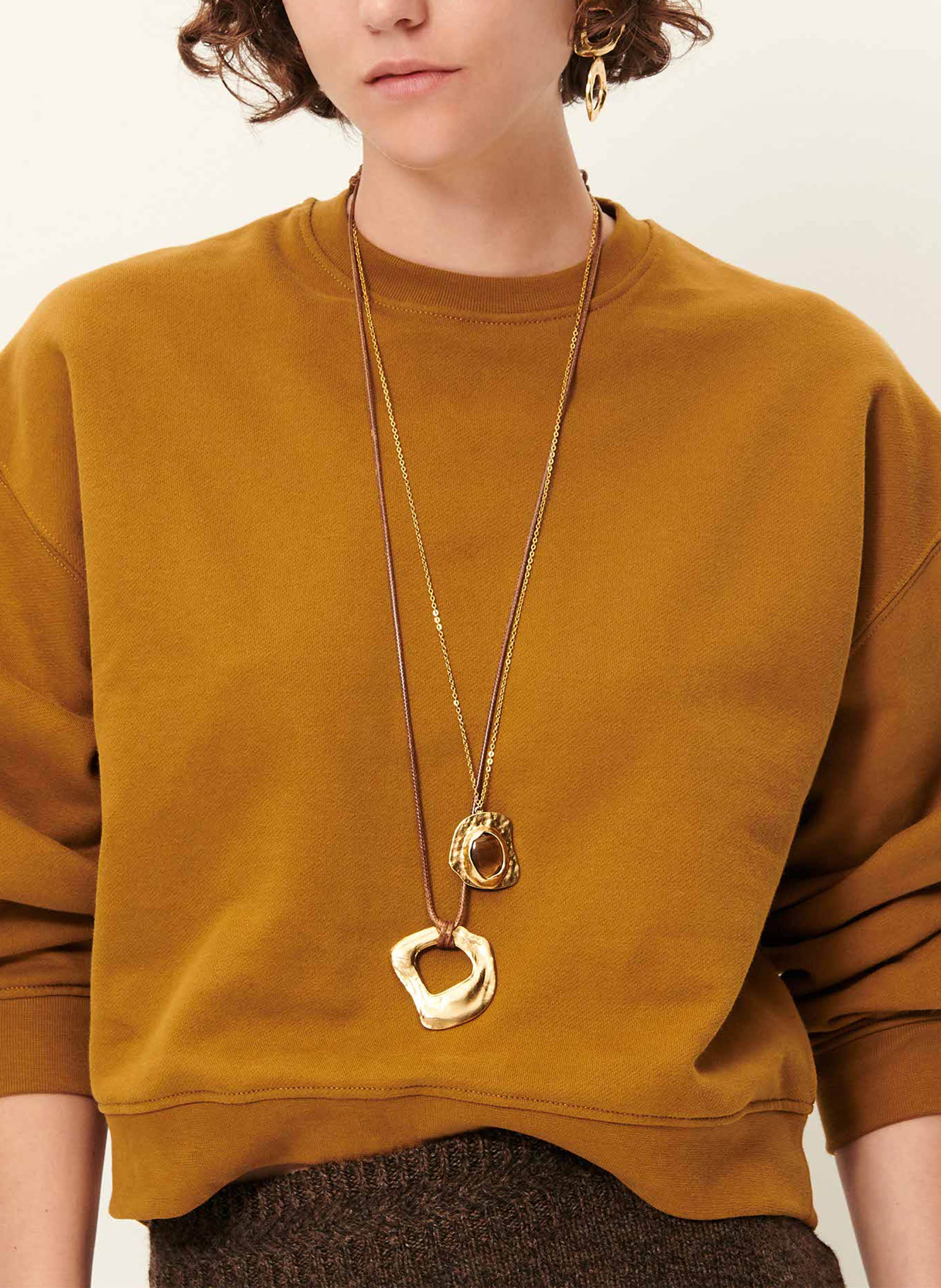 Collier en coton et laiton recyclé drew SESSUN Doré