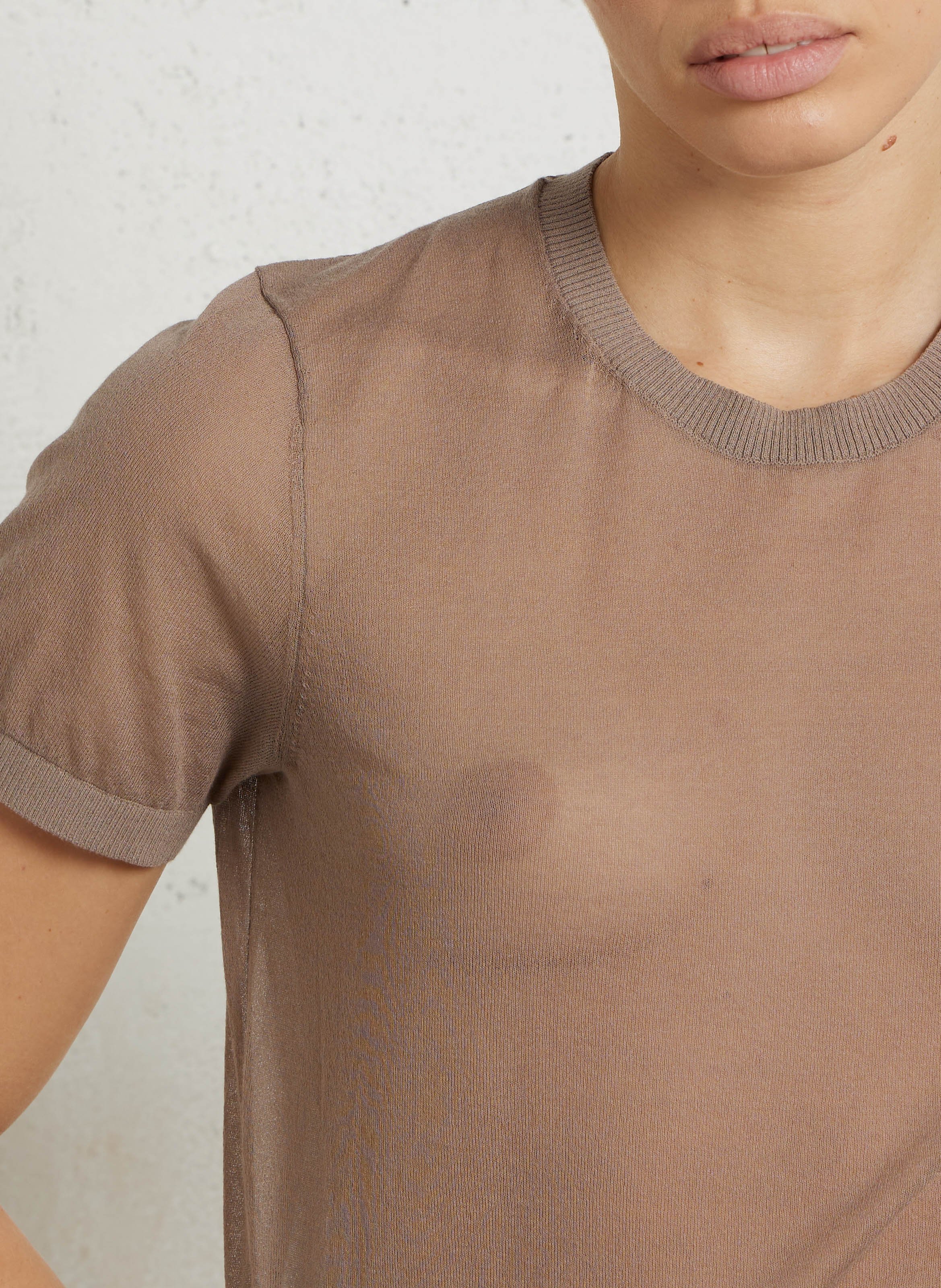 Pull col rond en coton mélangé Dua SOEUR Marron