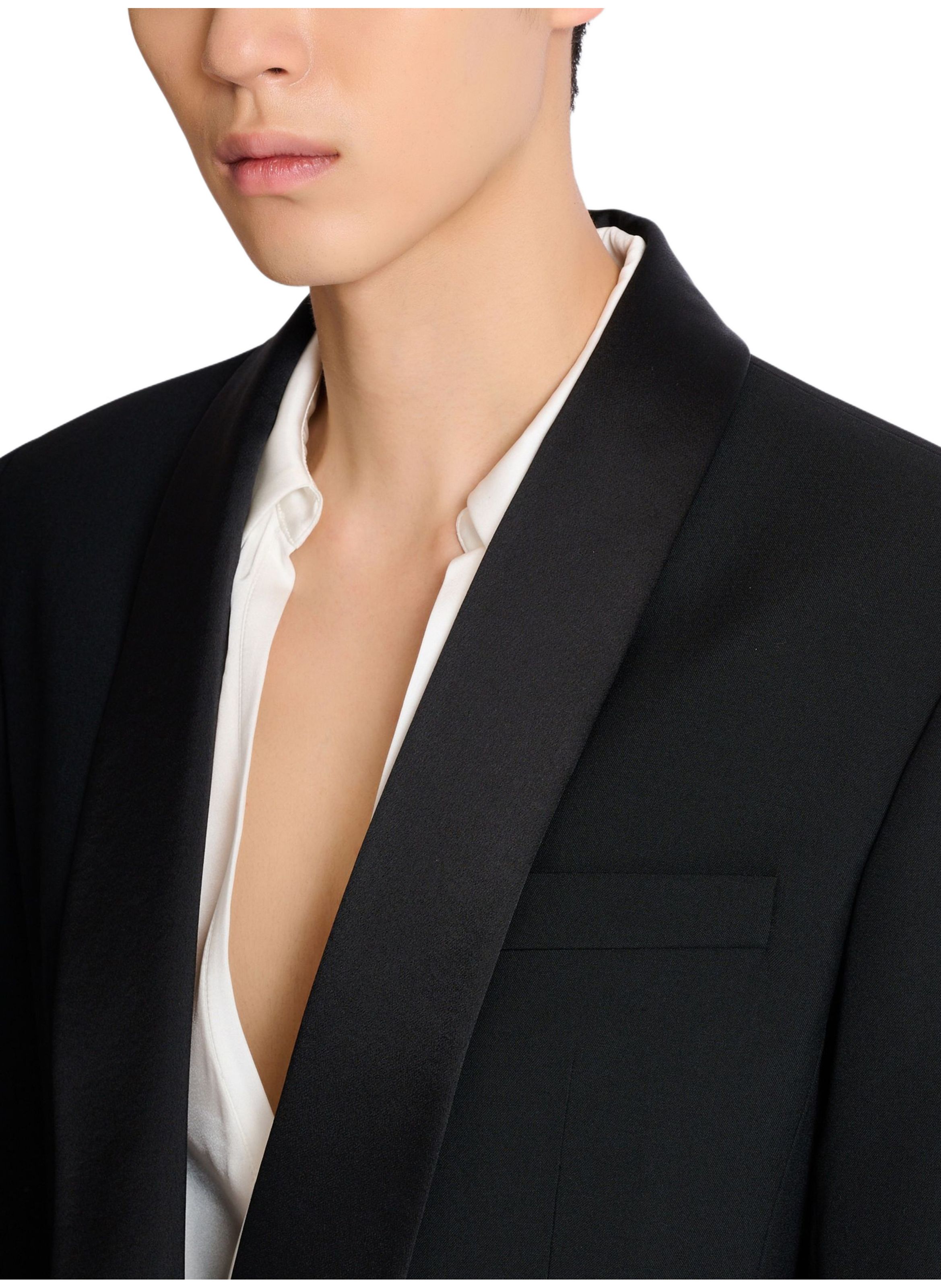 Veste de smoking en laine BALMAIN Noir