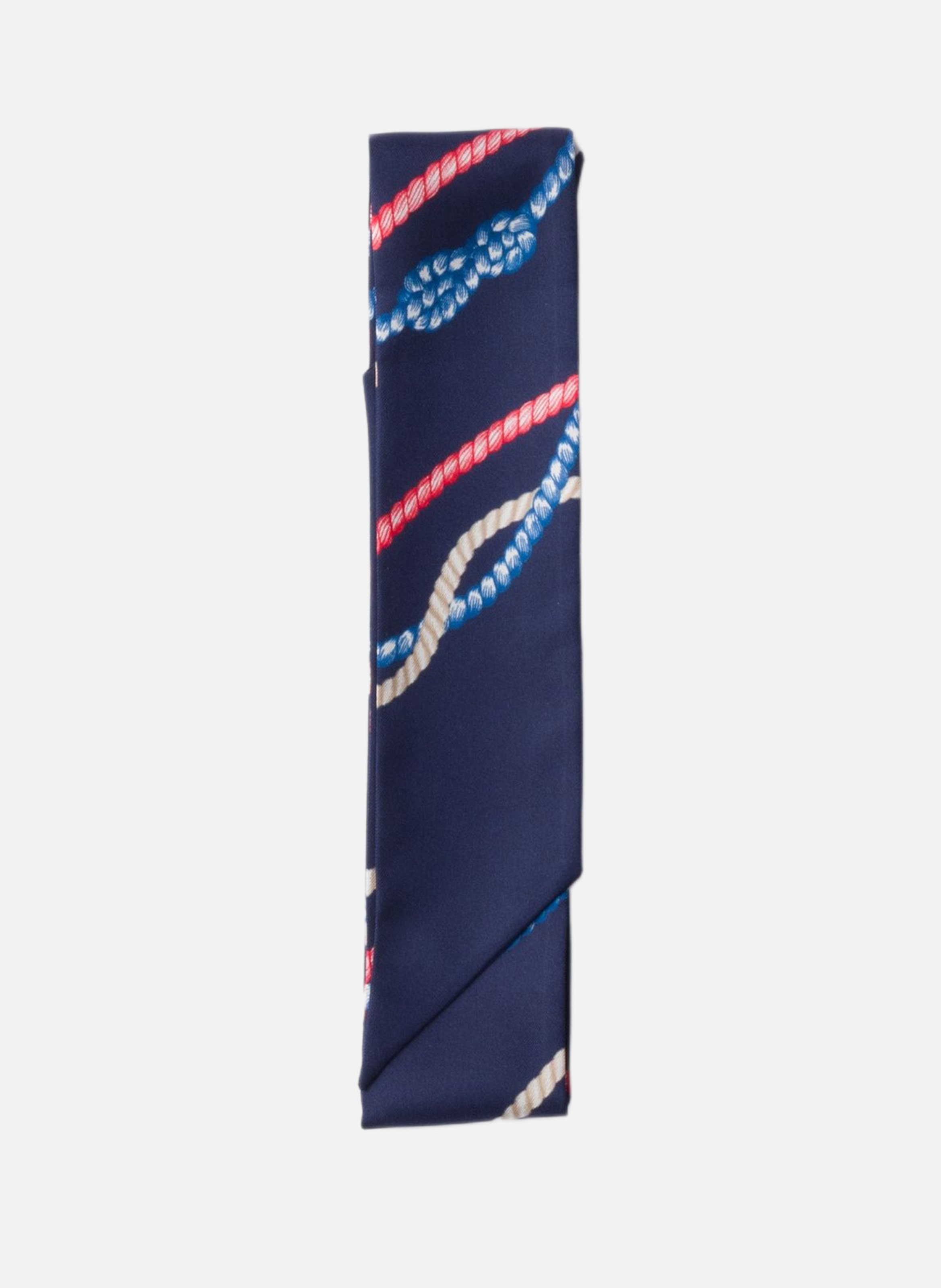 Foulard fin en sergé de soie imprimé PRADA Bleu