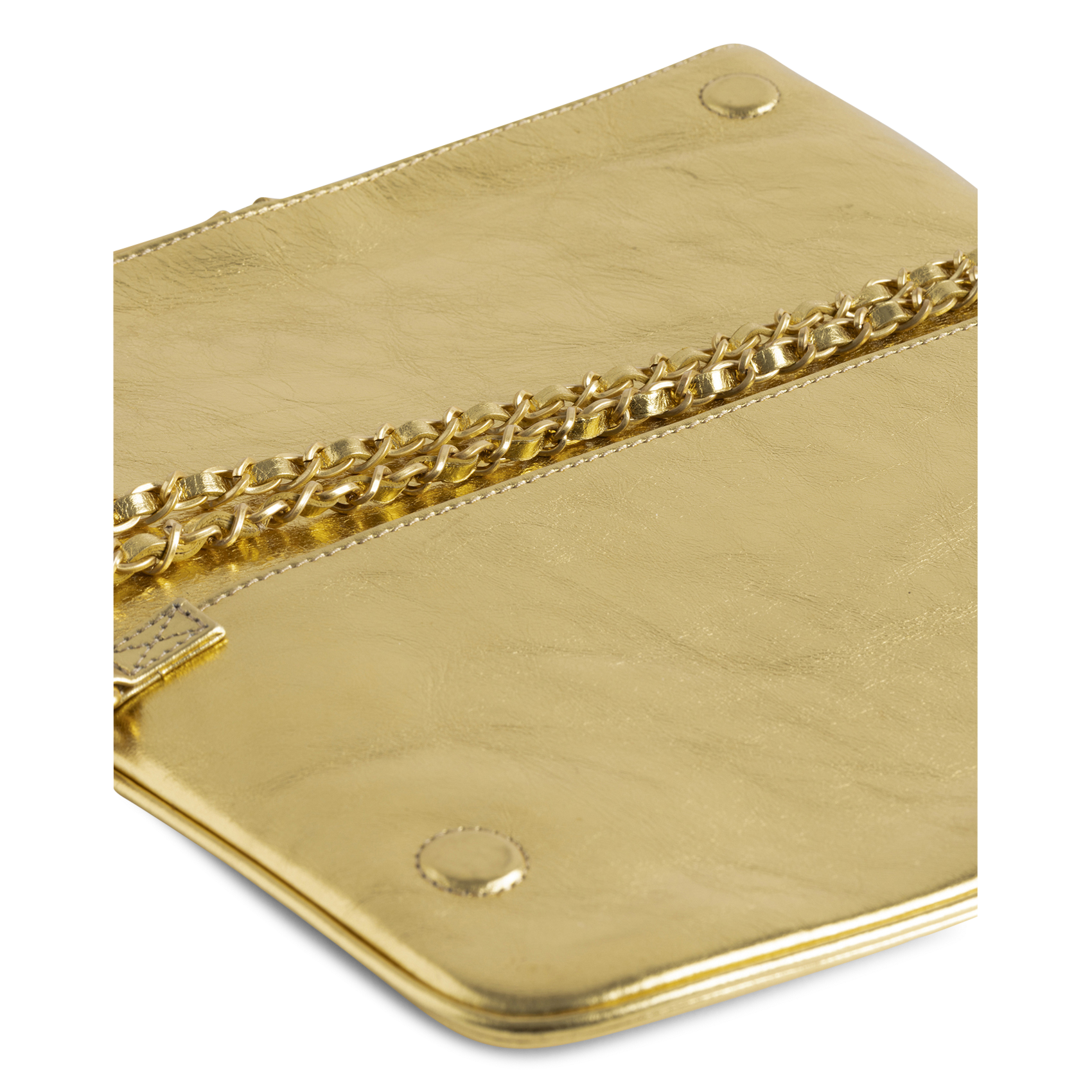 Pochette en cuir métallisé rock ZADIG&VOLTAIRE Jaune