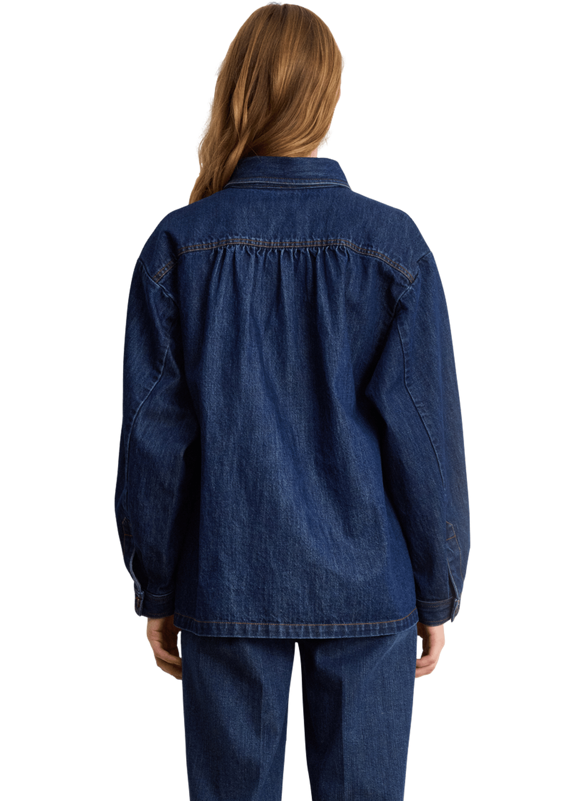 Surchemise en denim brut à fronces - mado PABLO Bleu