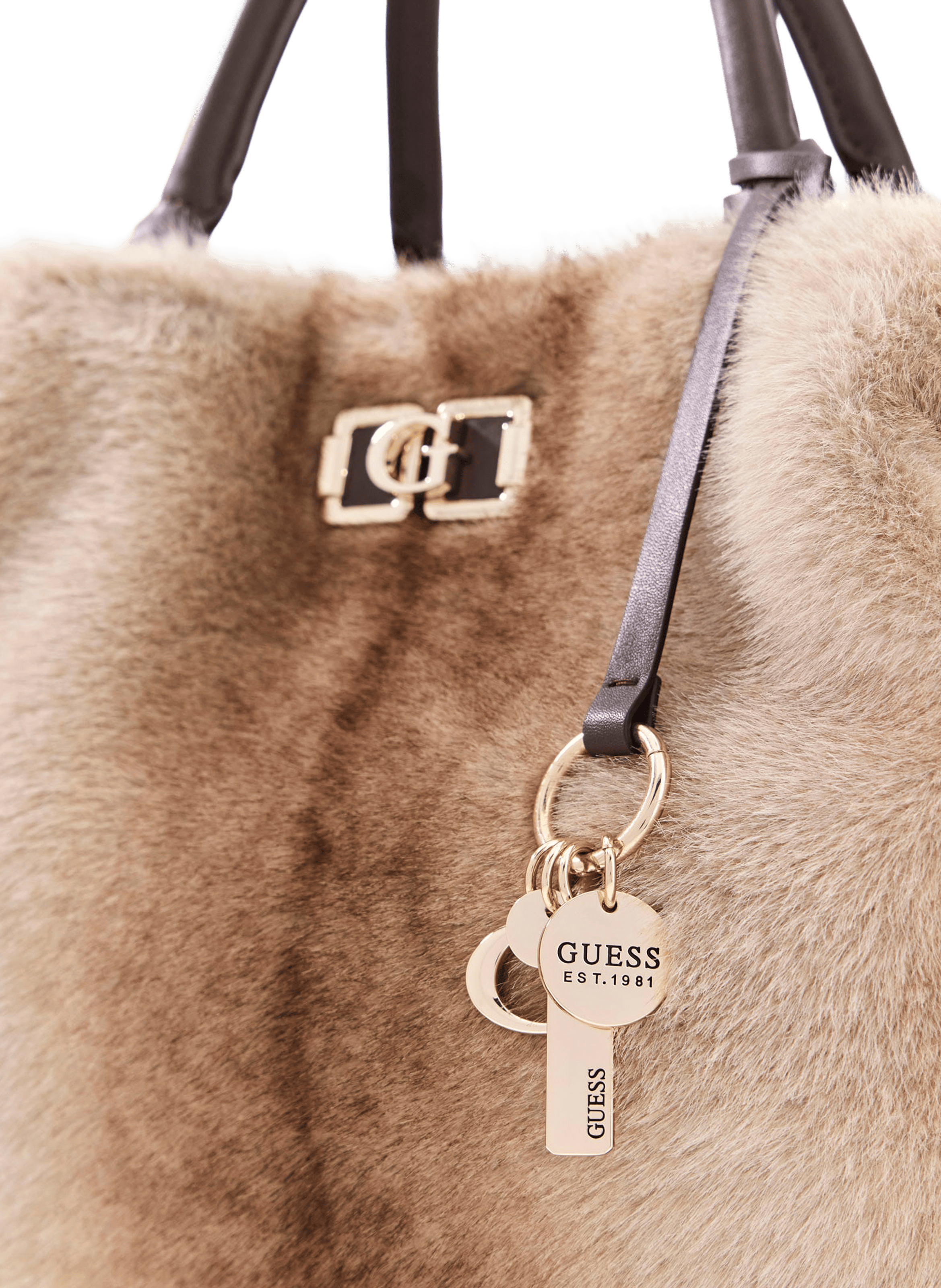 Sac à main effet fourrure Mavis GUESS Multicolore