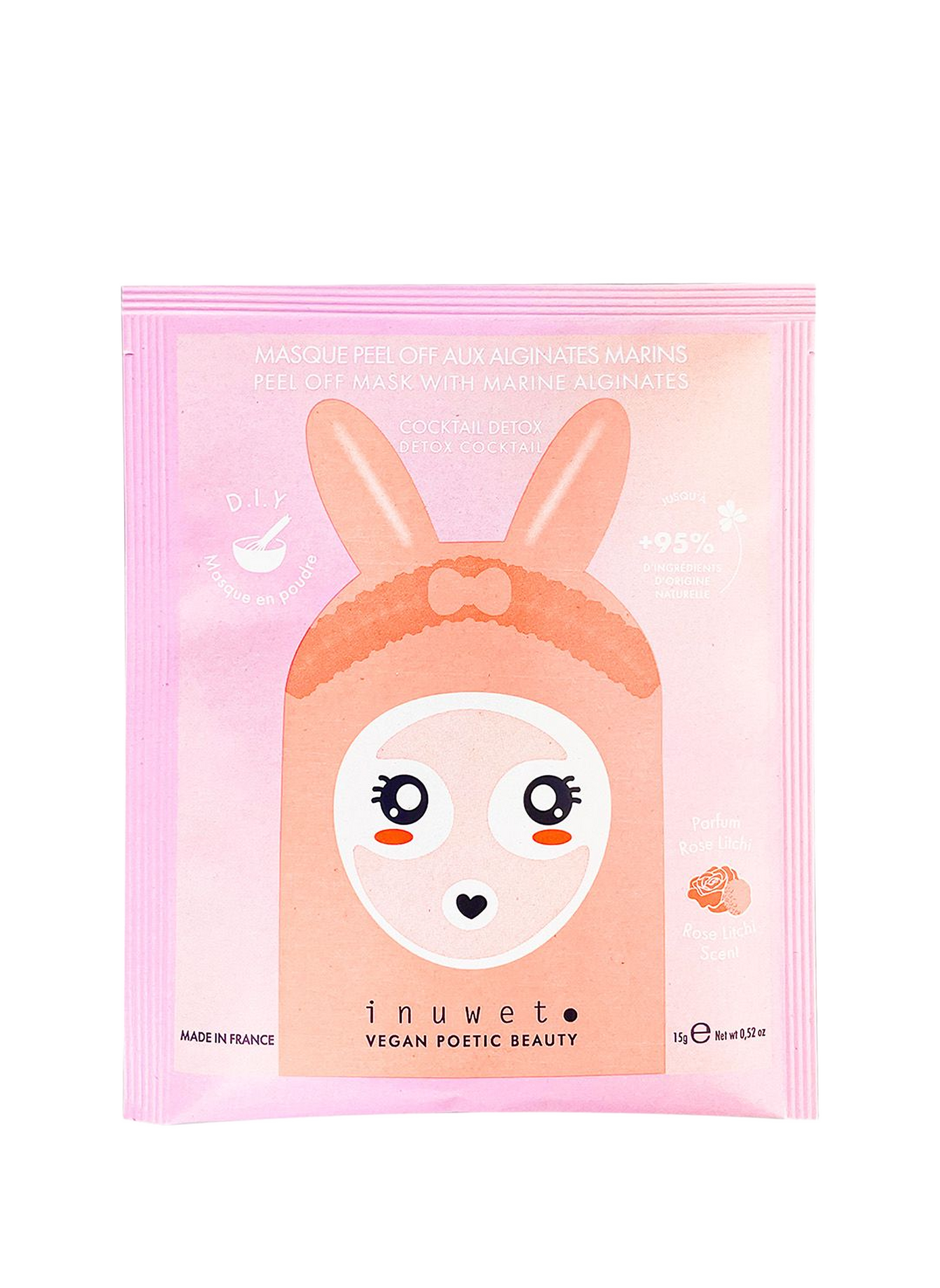 Masque en poudre peel-off - Cocktail detox parfum Litchi INUWET No color