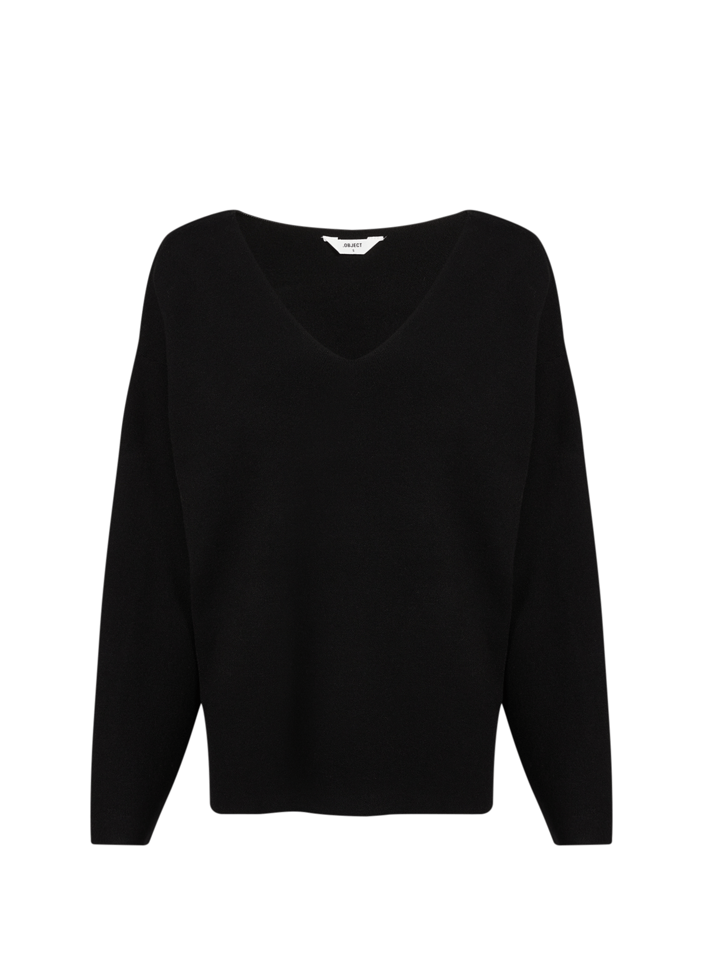 Oversized V-neck knit sweater OBJECT Black