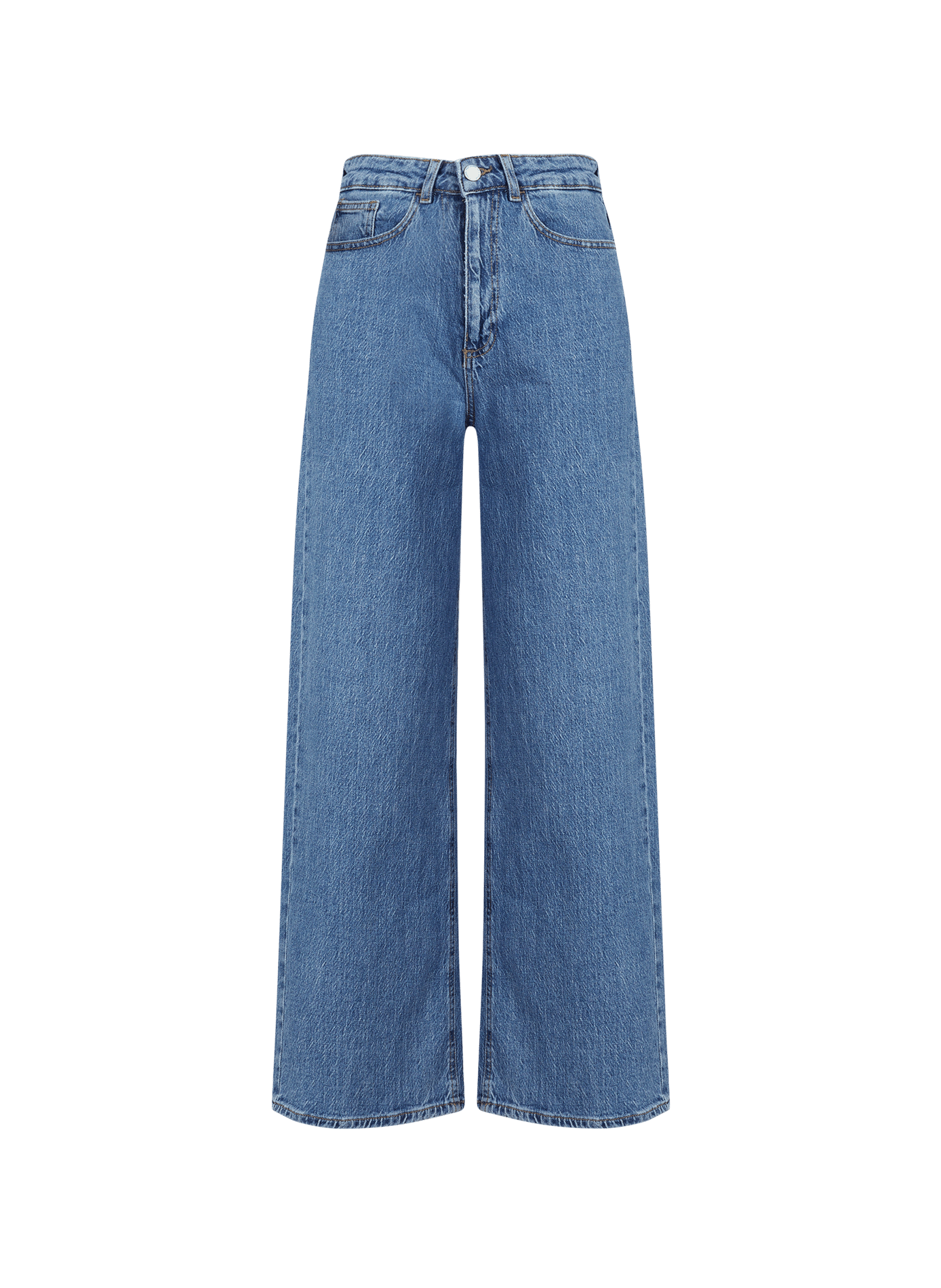 Jean droit en coton VILA Bleu