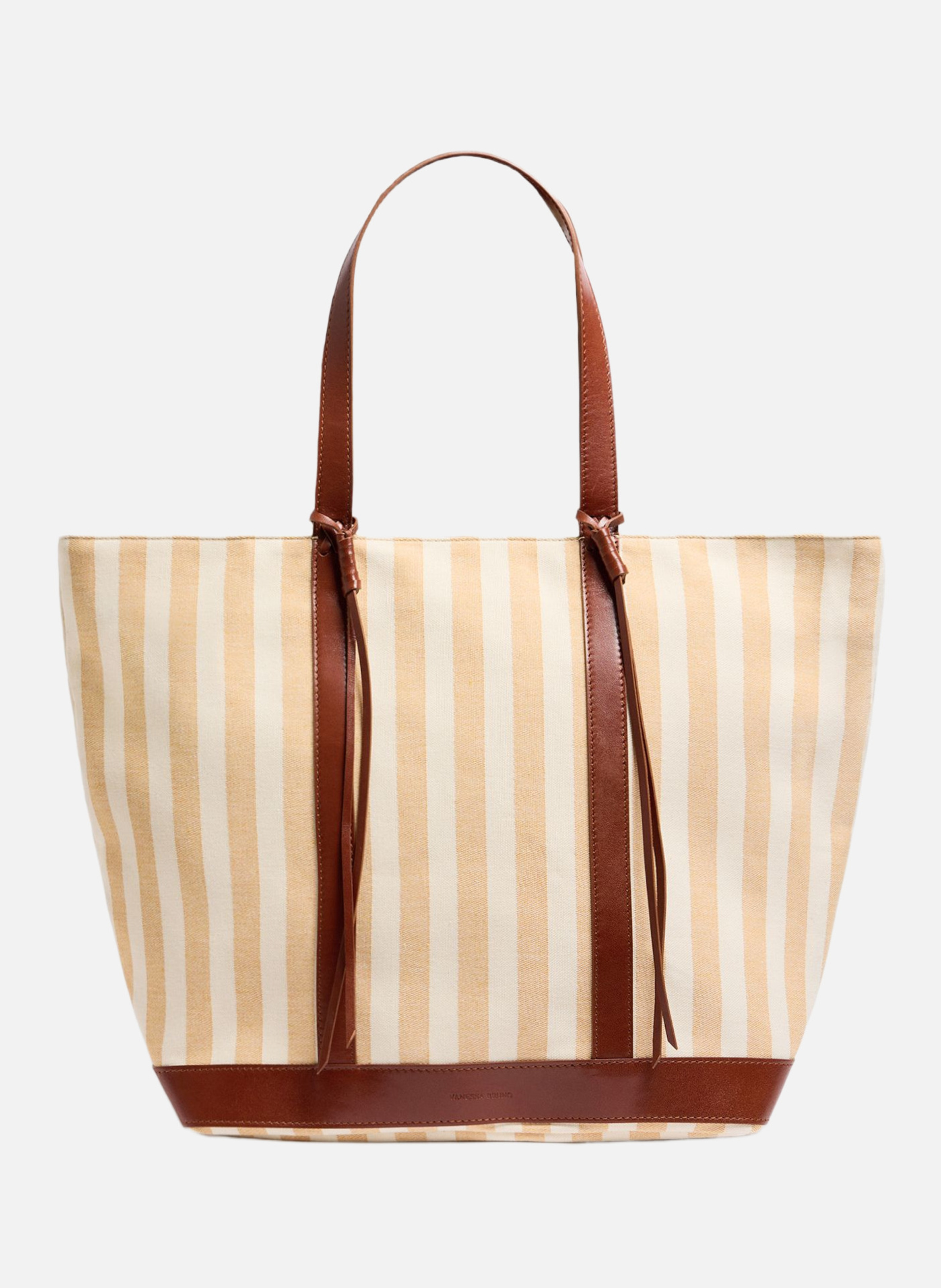 Cabas l en coton rayé VANESSA BRUNO Jaune