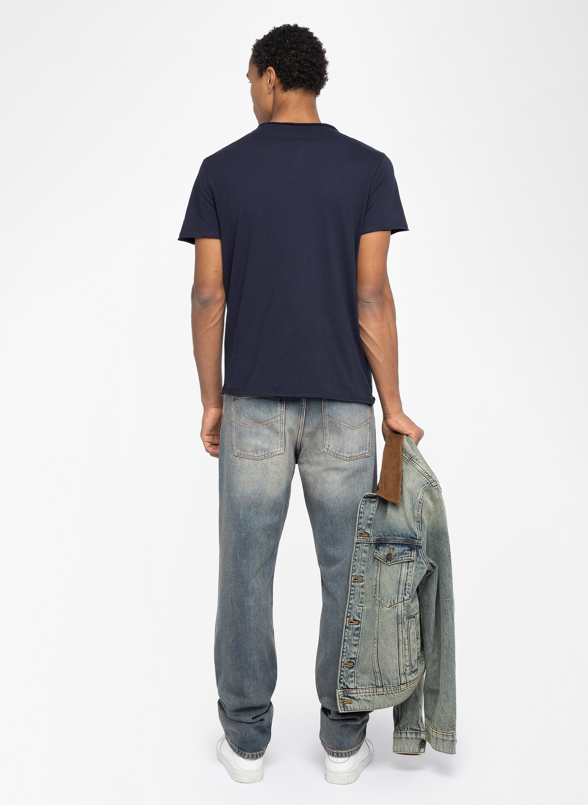 Tee-shirt droit en coton monastir ZADIG&VOLTAIRE Bleu